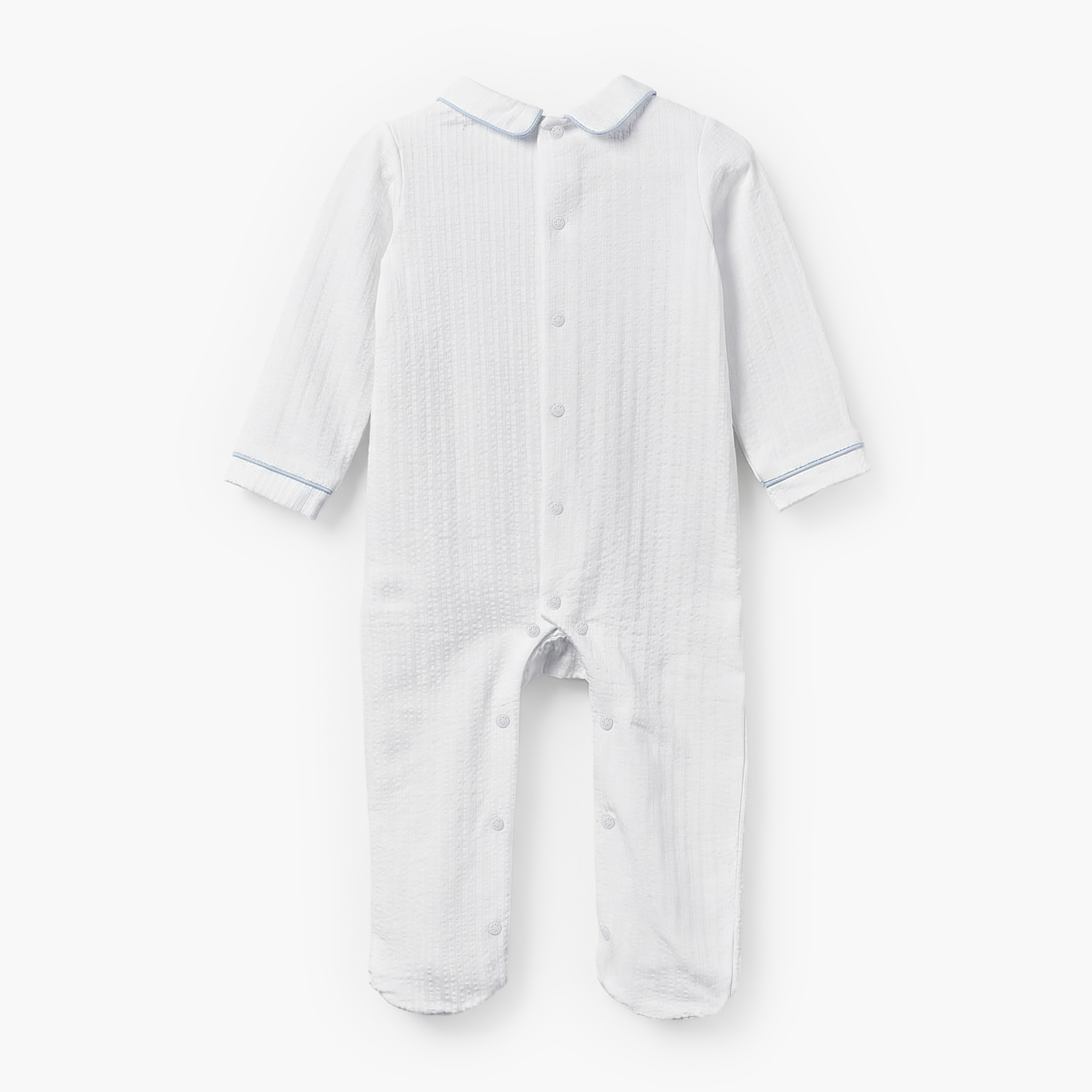 Giggles Cotton Peter Pan Collar Long Sleeves Sleepsuit with Embroidered Detail-baby-boys-clothing-nightwear-sleepsuits-image-2