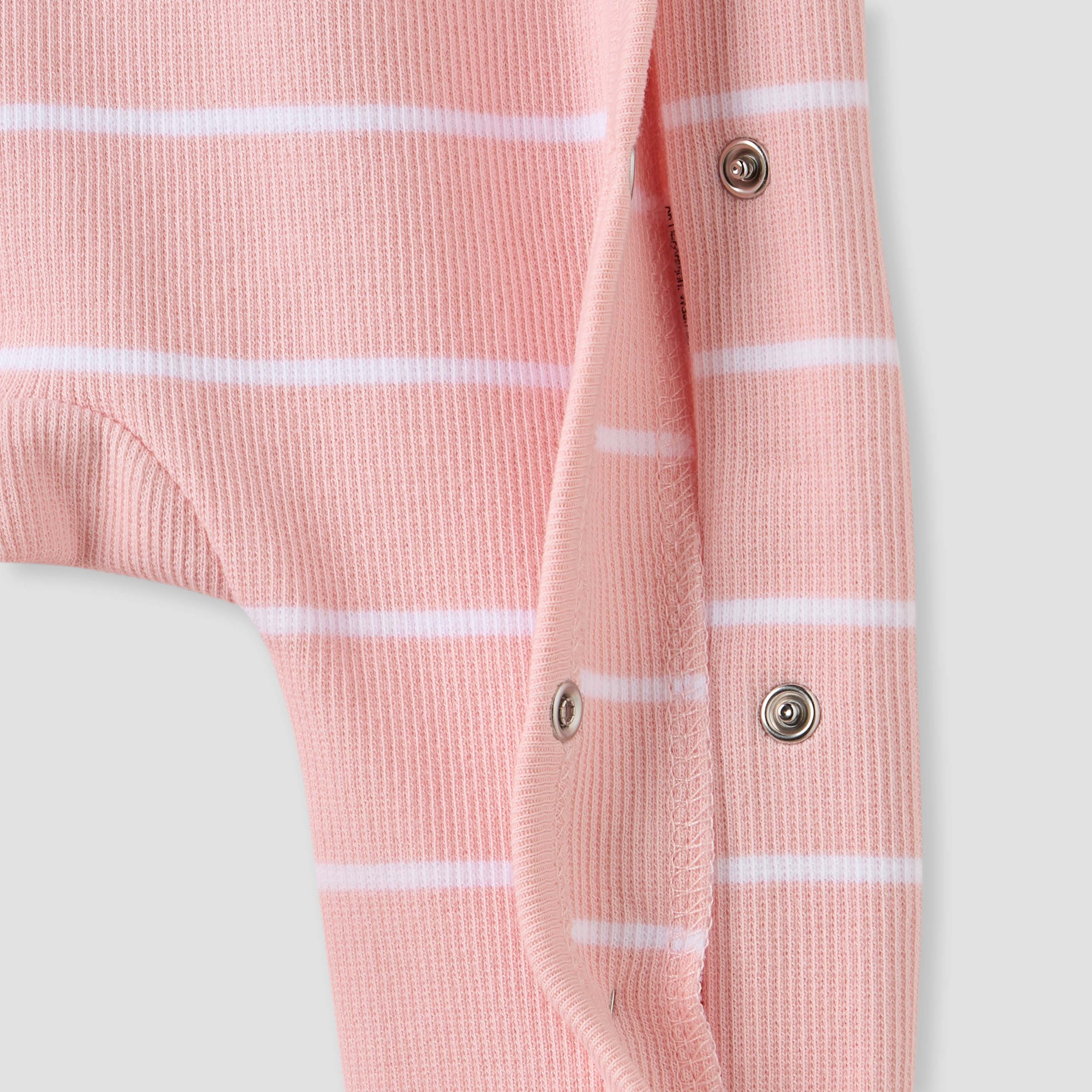 Juniors Striped Sleepsuit with Snap Button Closure-baby-girls-clothing-nightwear-sleepsuits-image-4