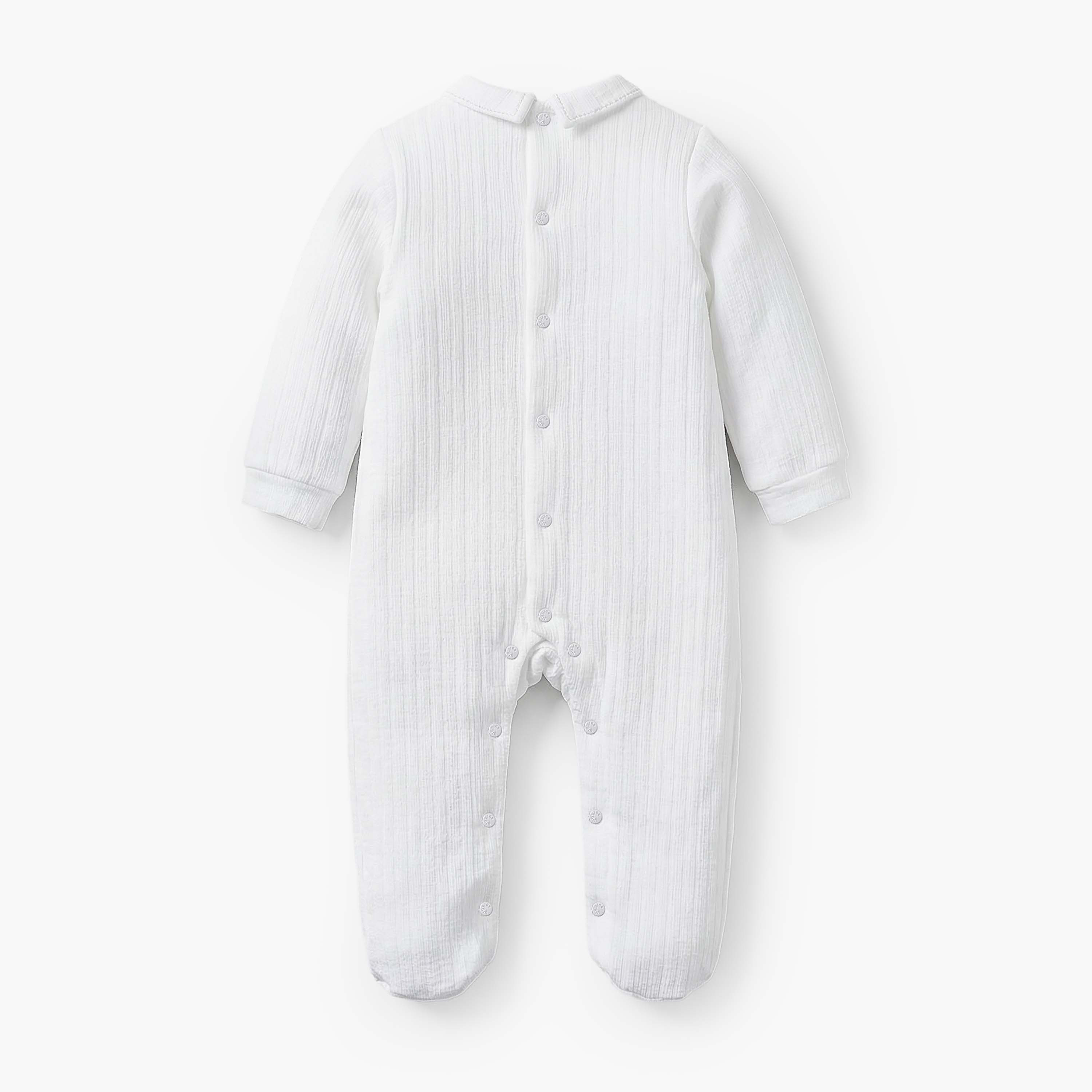 Giggles Cotton Collared Long Sleeves Sleepsuit with Attached Waistcoat-baby-boys-clothing-nightwear-sleepsuits-image-3