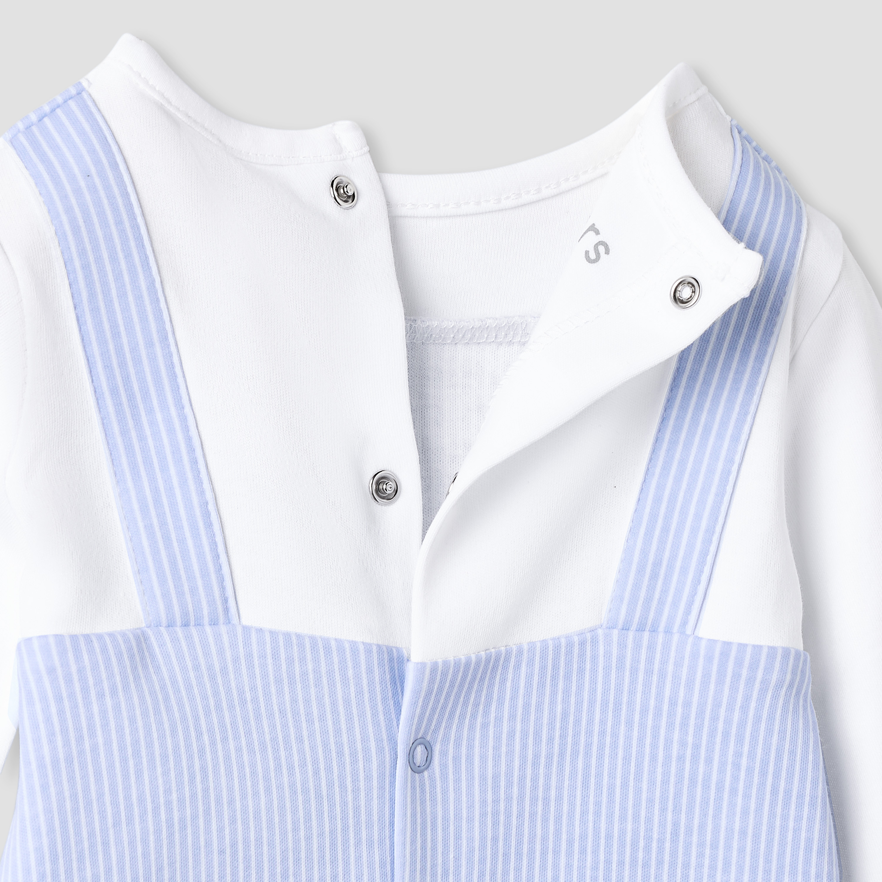 Juniors Striped Sleepsuit with Frill and Bow Detail-baby-girls-clothing-nightwear-sleepsuits-image-5