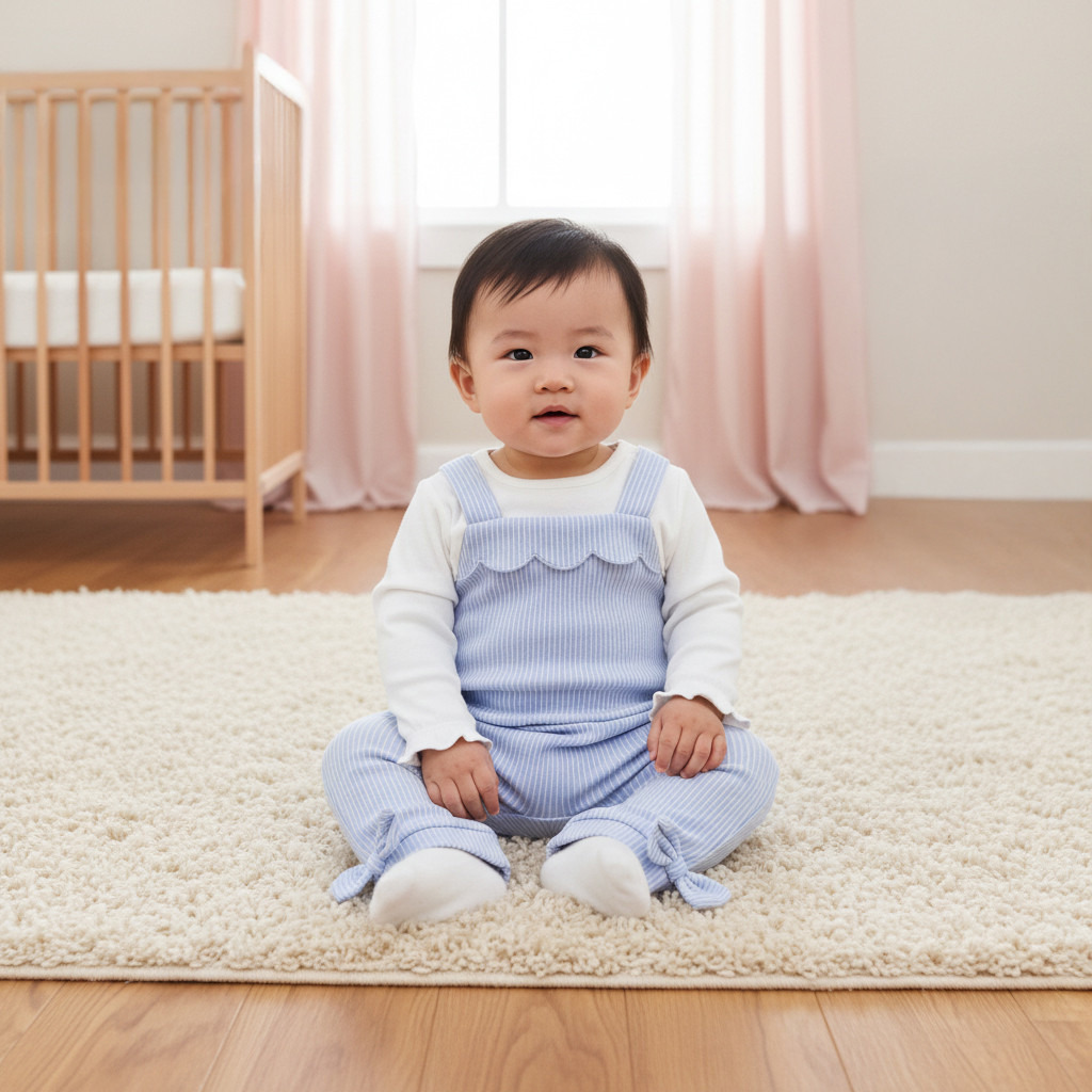 Juniors Striped Sleepsuit with Frill and Bow Detail-baby-girls-clothing-nightwear-sleepsuits-image-7