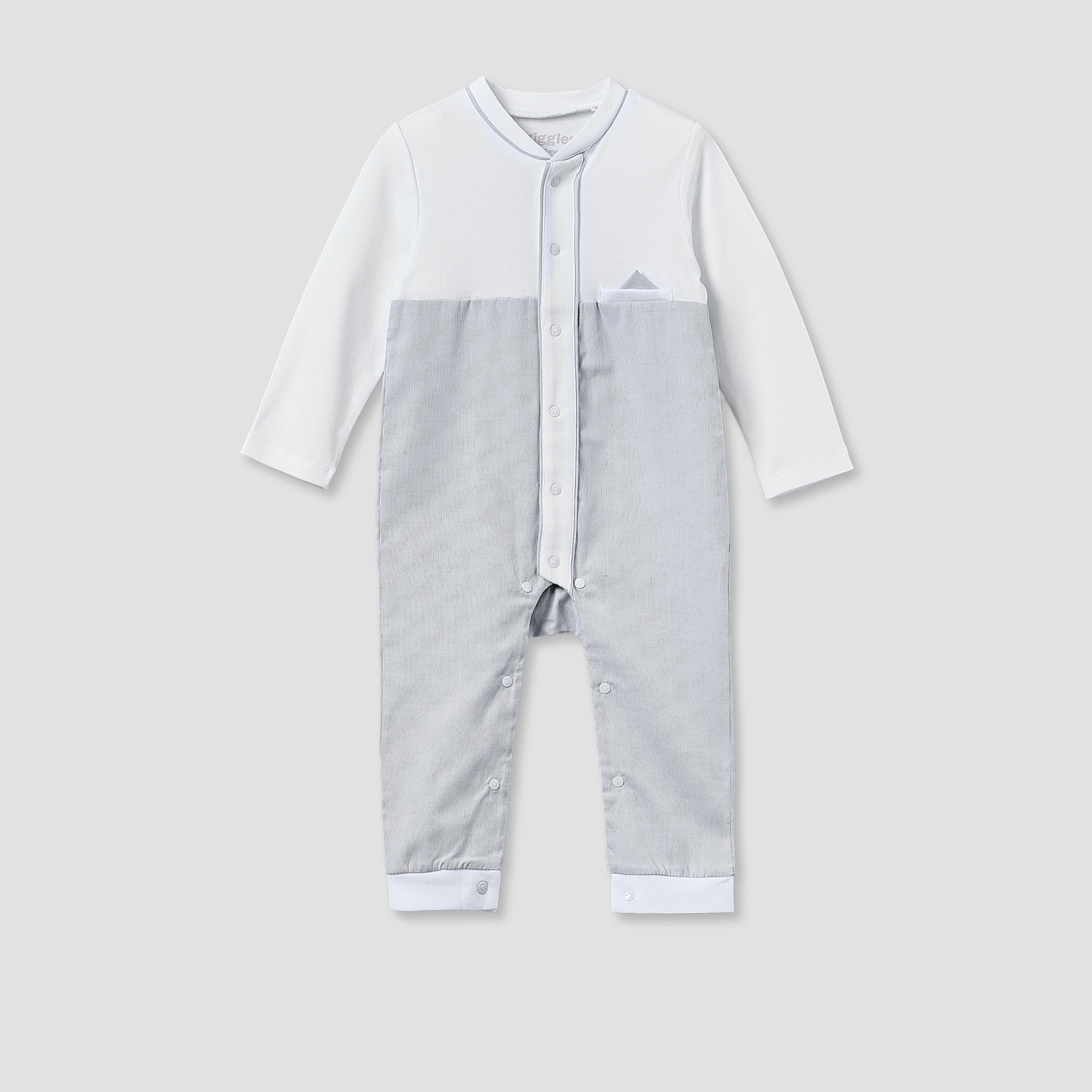Giggles Cotton Mandarin Collar Long Sleeves Sleepsuit with Snap Button Closure-baby-boys-clothing-nightwear-sleepsuits-image-1