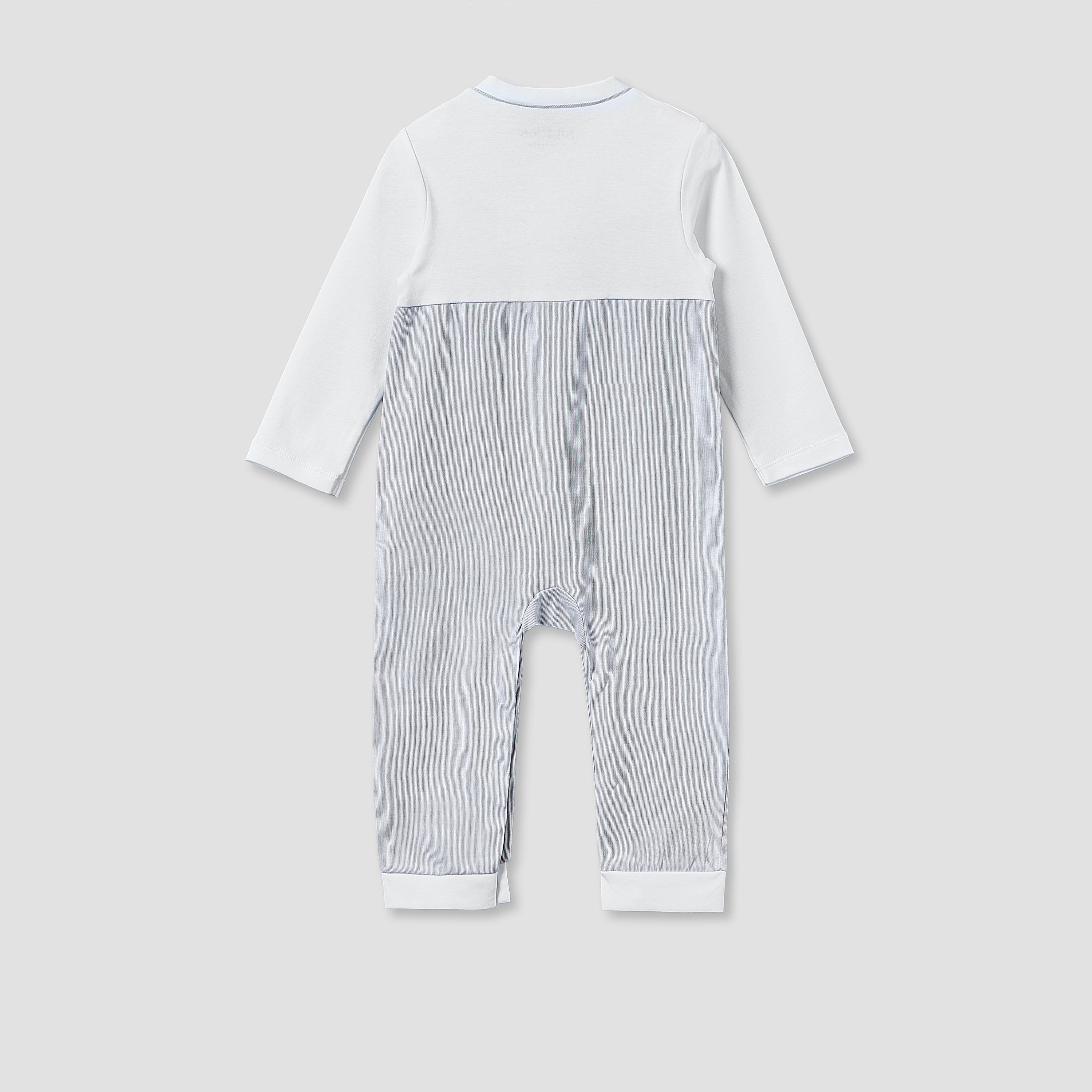 Giggles Cotton Mandarin Collar Long Sleeves Sleepsuit with Snap Button Closure-baby-boys-clothing-nightwear-sleepsuits-image-2