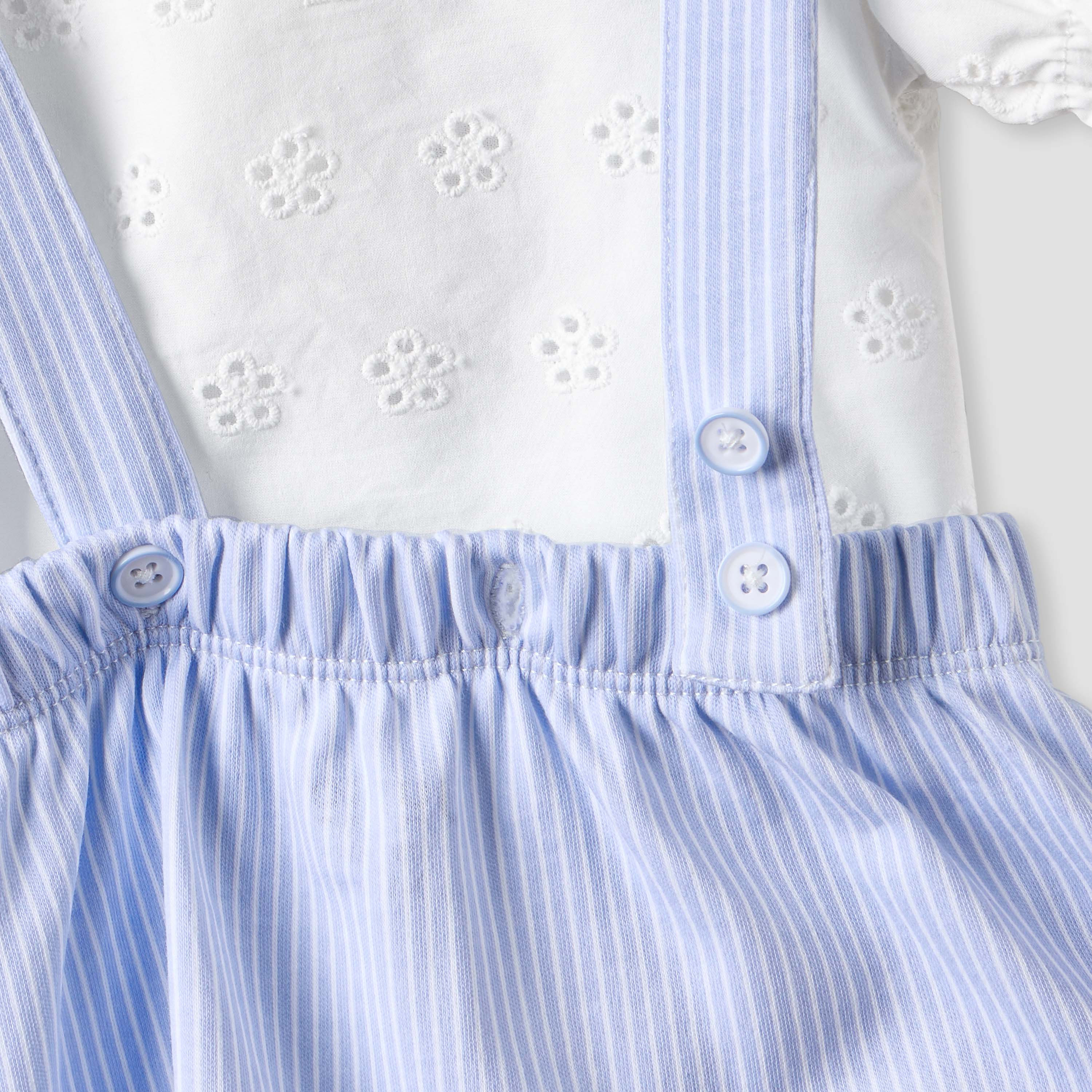 طقم دونغري وبلوزة شيفلي بارزة الملمس من جونيورز-baby-girls-clothing-rompers-image-2