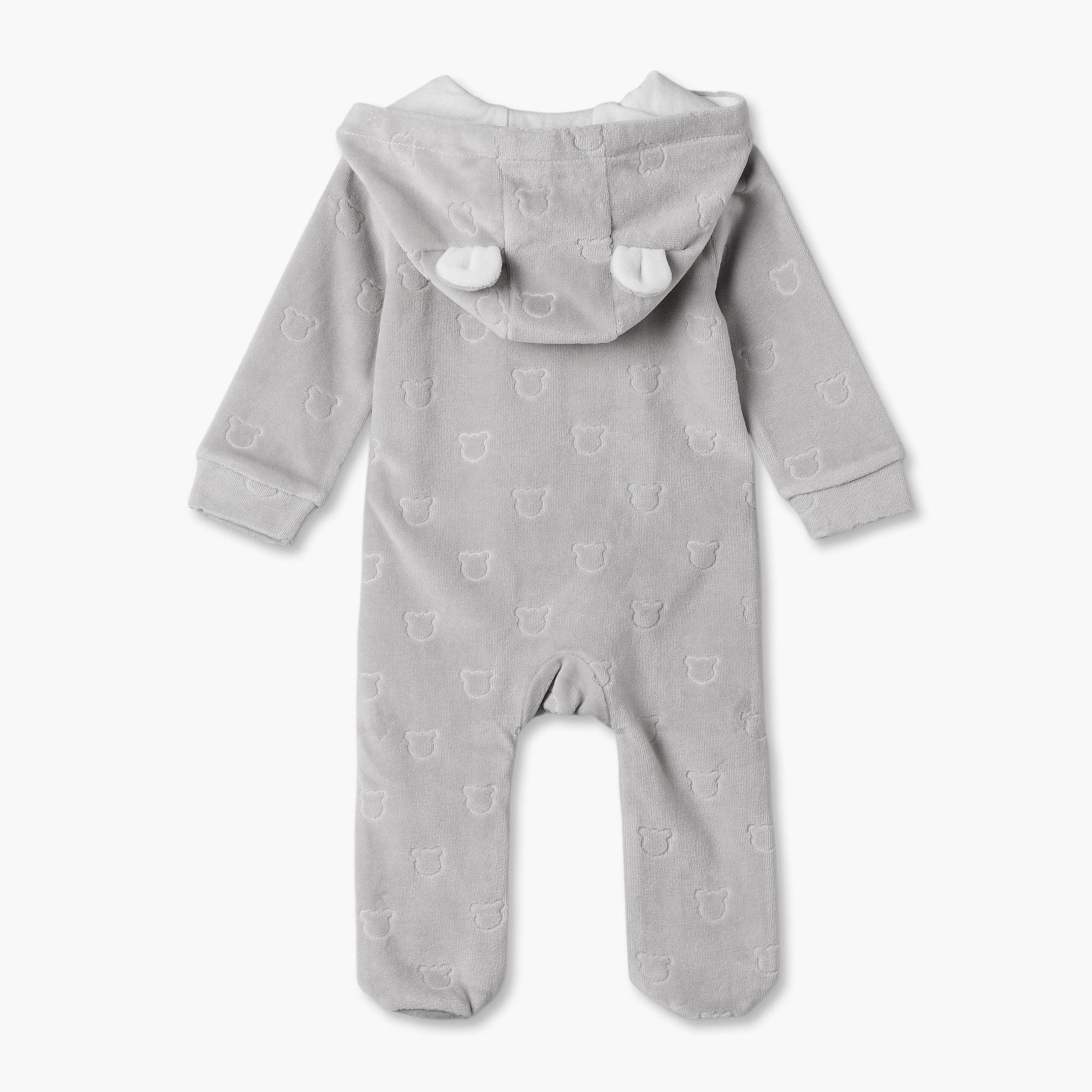 بدلة نوم بياقة بقبعة وأكمام طويلة بتطريز دب من جيجلز-baby-boys-clothing-nightwear-sleepsuits-image-2