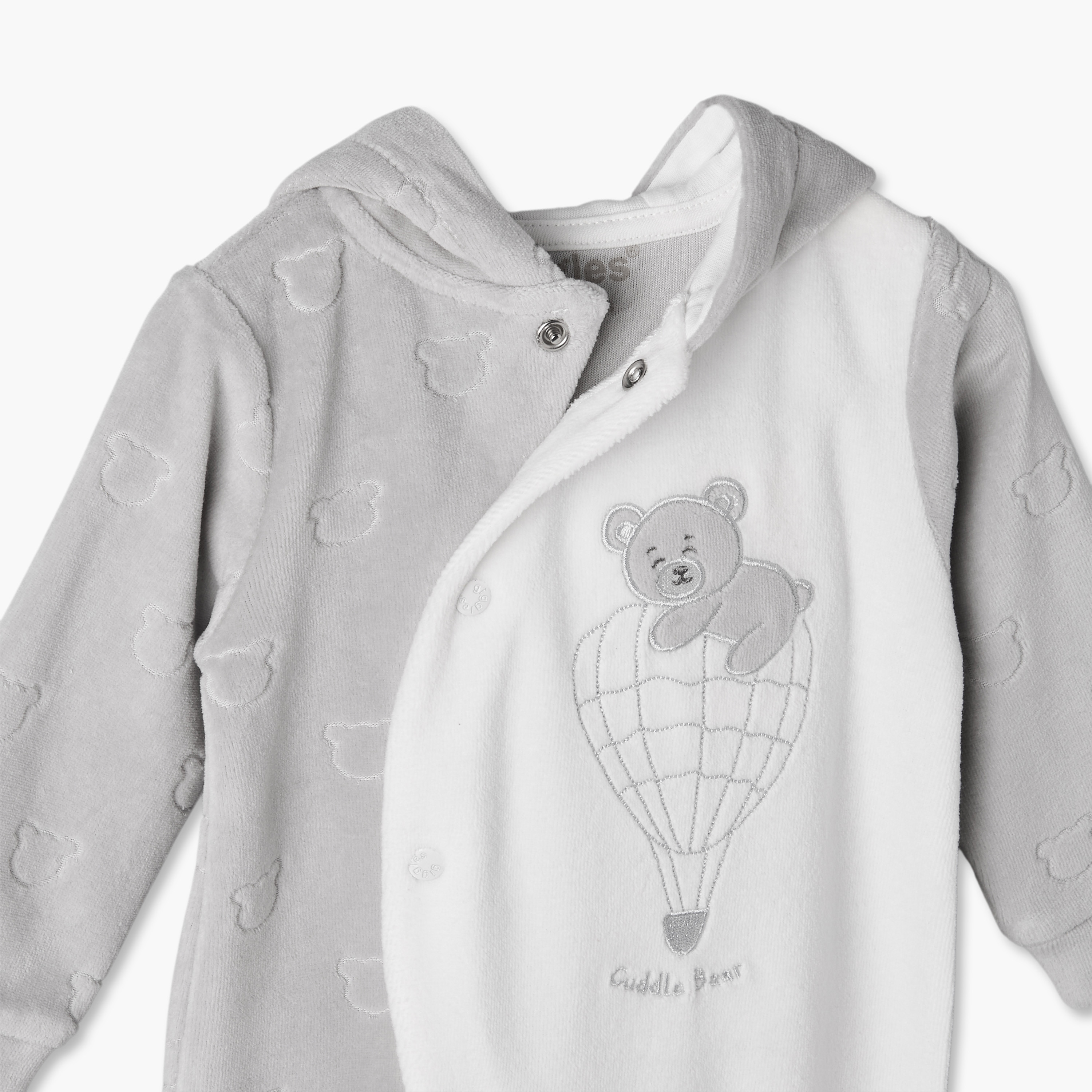 بدلة نوم بياقة بقبعة وأكمام طويلة بتطريز دب من جيجلز-baby-boys-clothing-nightwear-sleepsuits-image-3