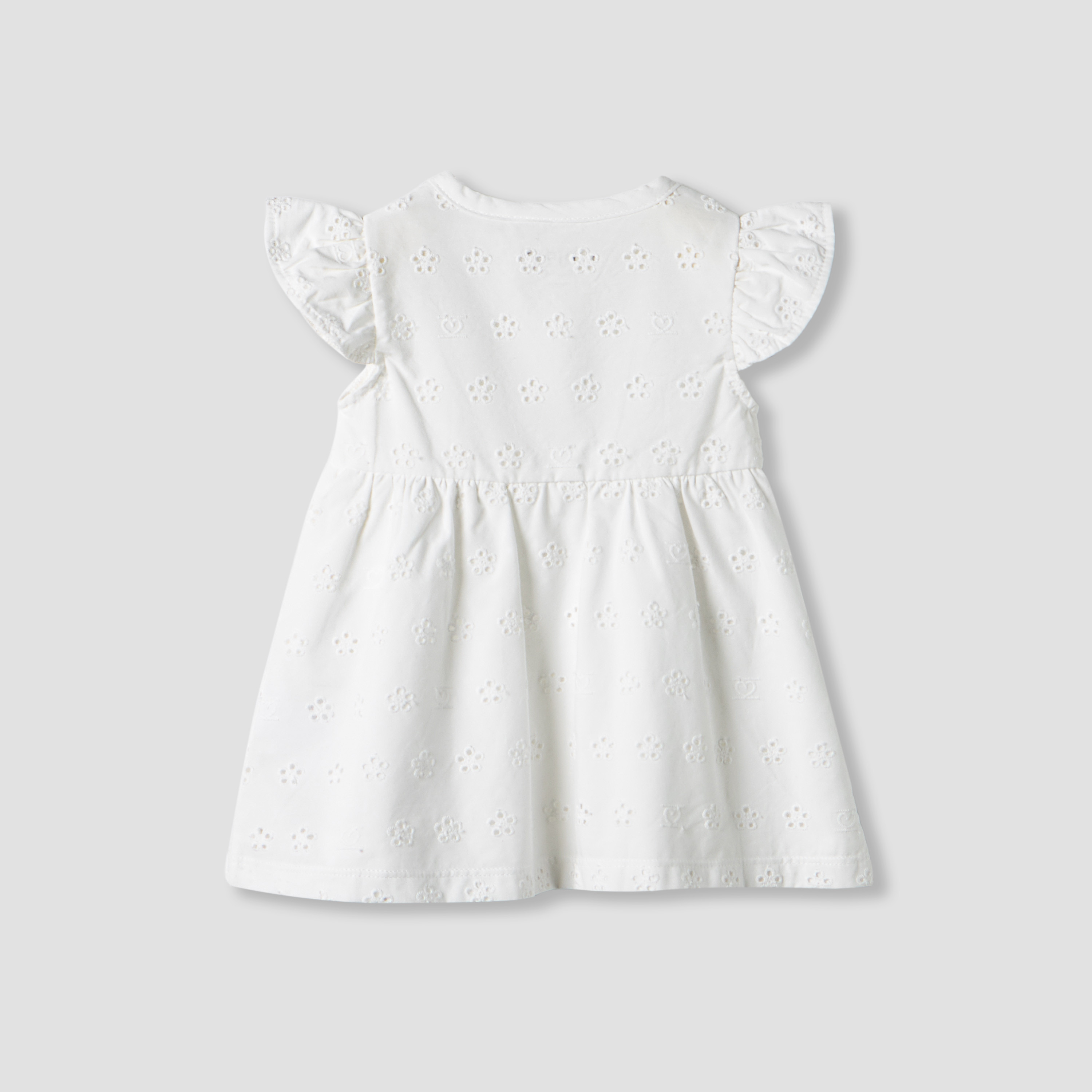 Juniors Girls Dress with Schiffli Texture - Cotton - Cap Sleeves - Round Neck - Knee Length-baby-girls-clothing-dressesandjumpsuits-image-2