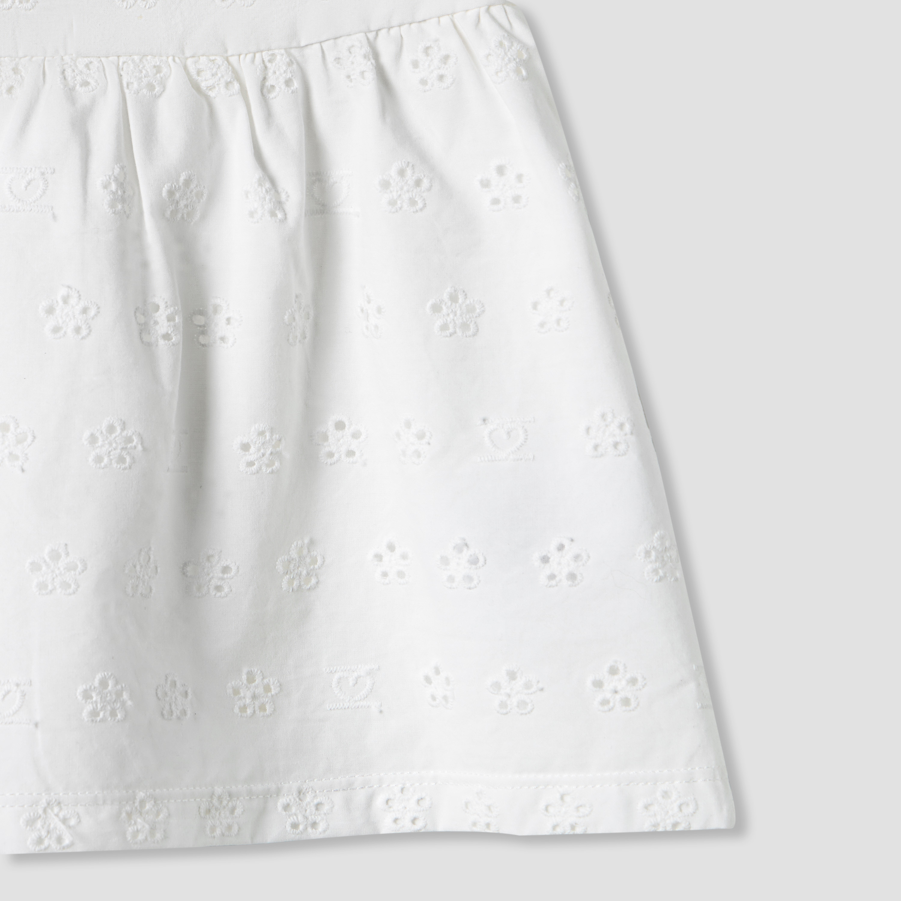 Juniors Girls Dress with Schiffli Texture - Cotton - Cap Sleeves - Round Neck - Knee Length-baby-girls-clothing-dressesandjumpsuits-image-4