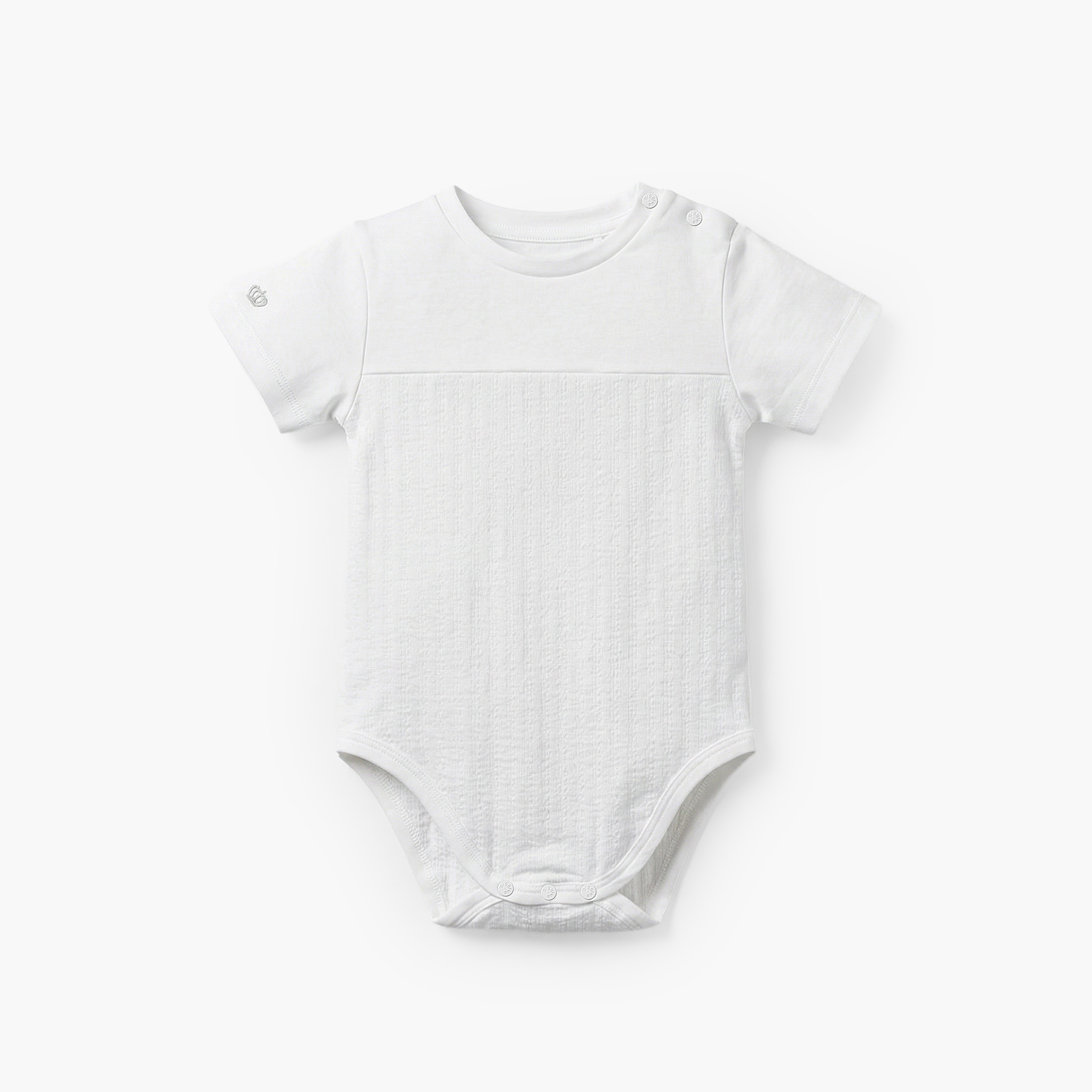 Giggles Round Neck Short Sleeves Bodysuit with Textured Design-baby-boys-clothing-bodysuits-image-2