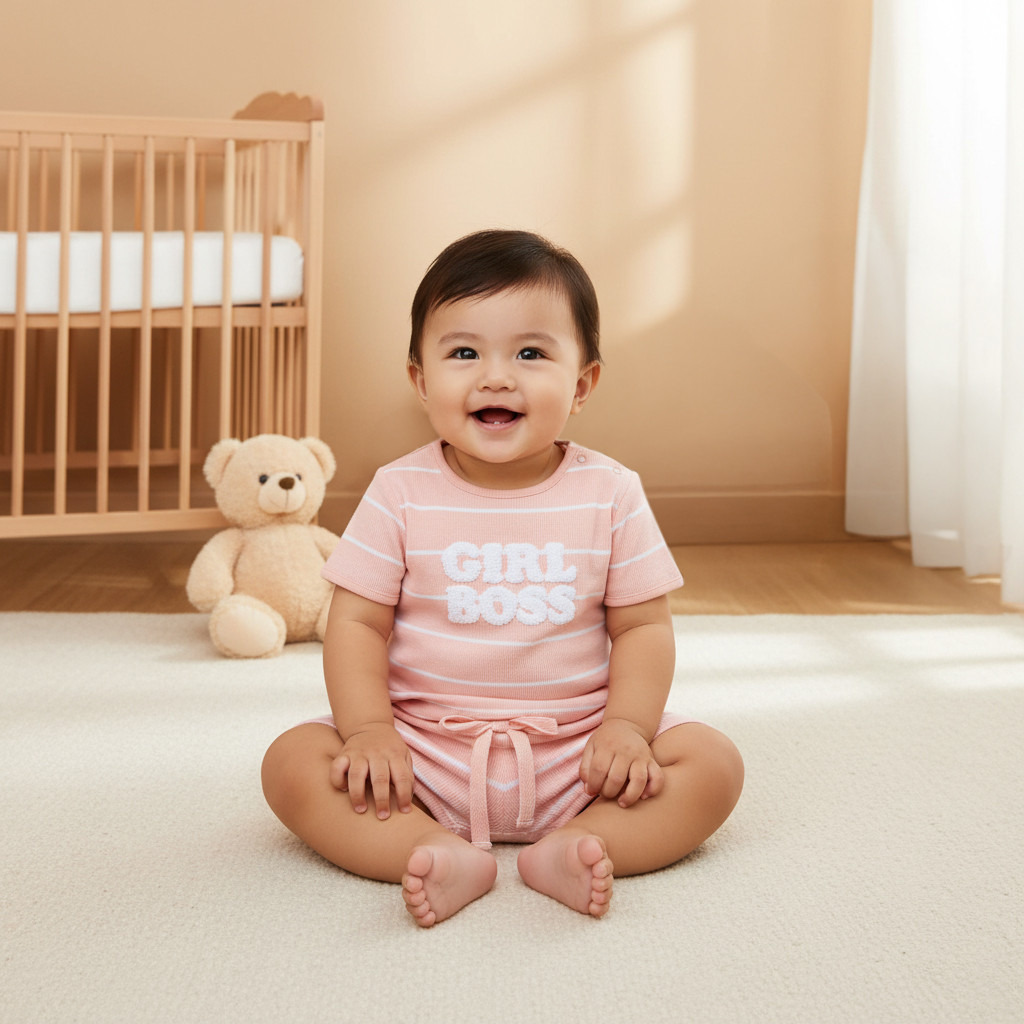Juniors Striped T-shirt and Shorts Set-baby-girls-clothing-nightwear-pyjamasets-image-7