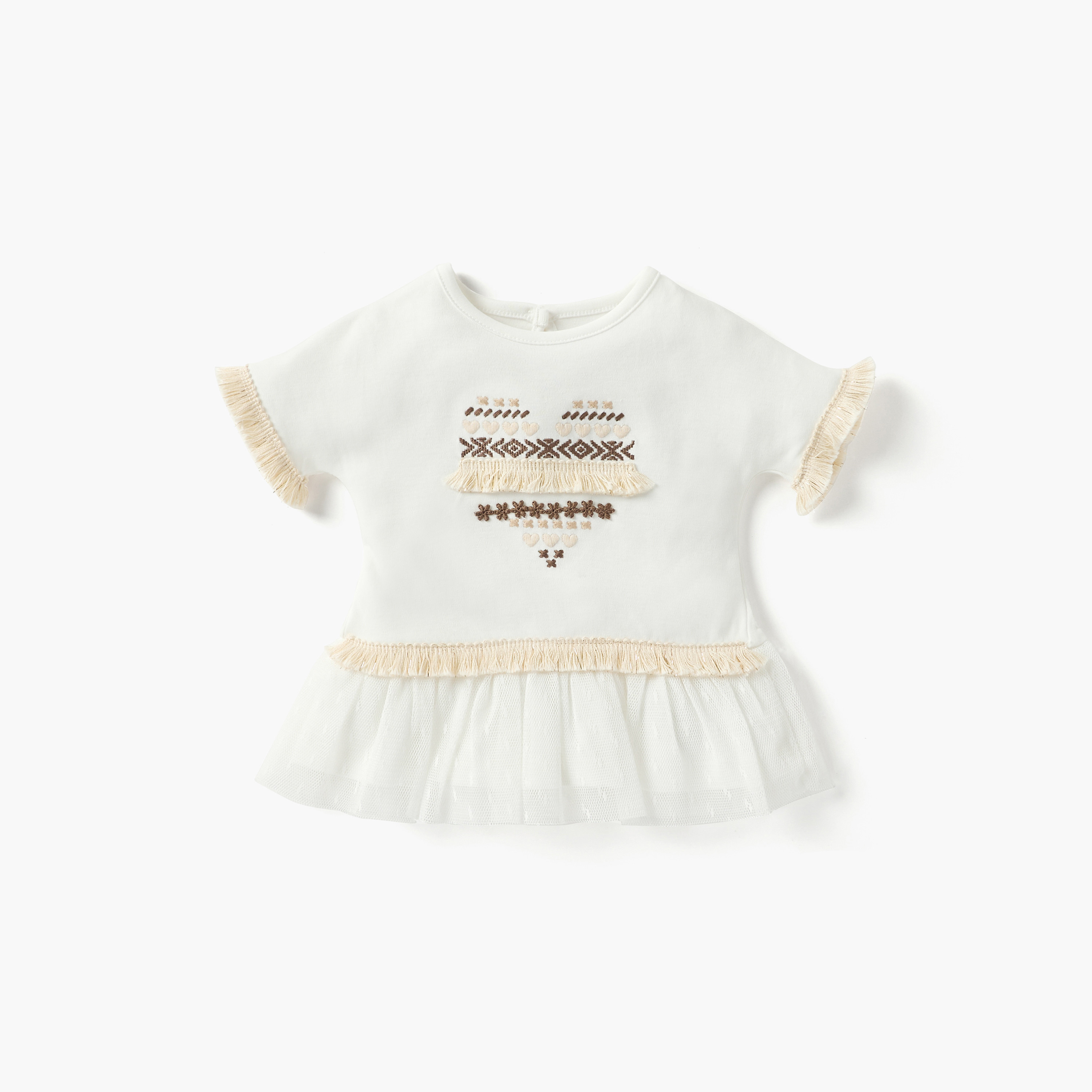 طقم بنطلون بيجاما وبلوزة مطرزة من جونيورز-baby-girls-clothing-nightwear-pyjamasets-image-2