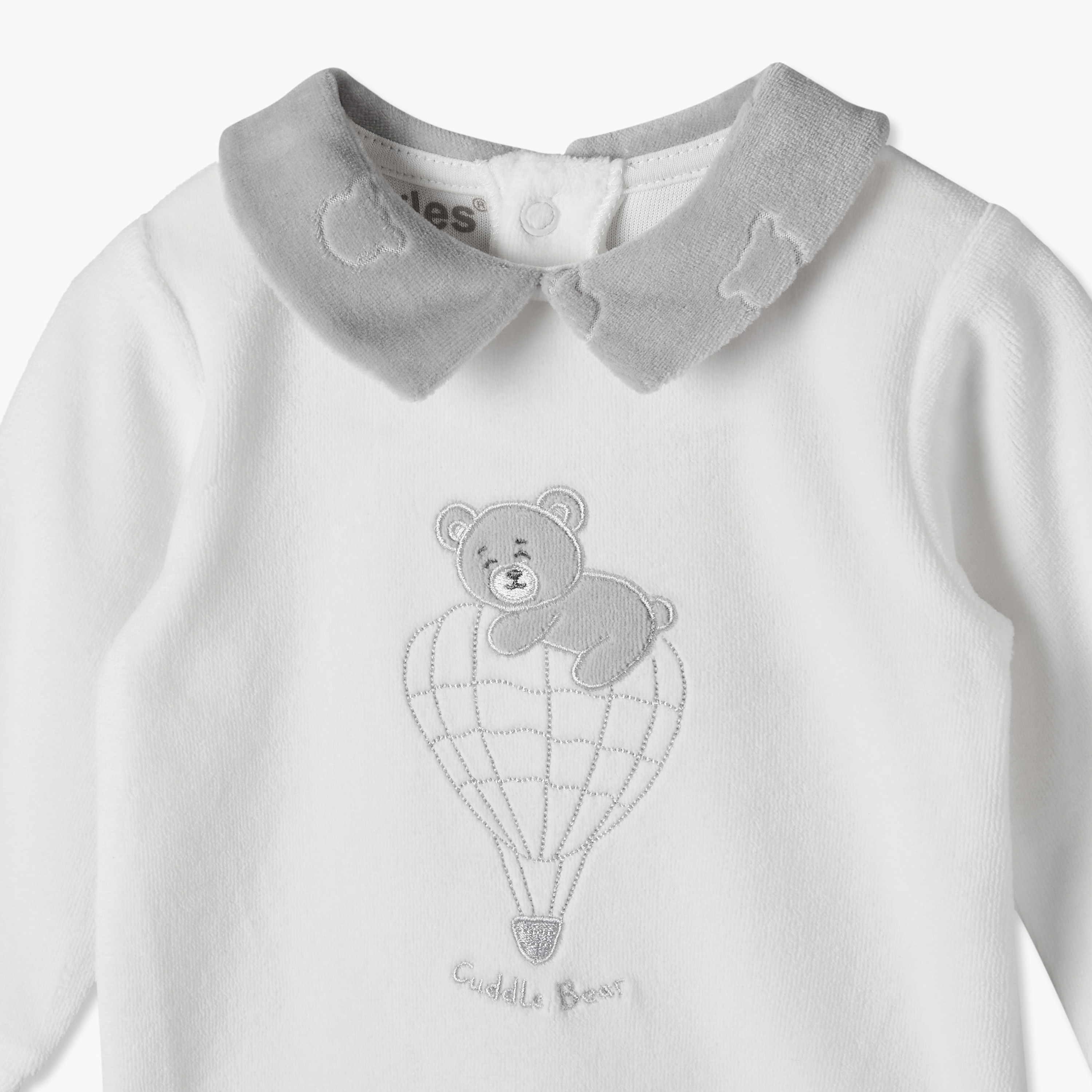Giggles Collared Long Sleeves Shirt and Dungaree Set with Bear Embroidery-baby-boys-clothing-winterwear-setsandcoords-image-7