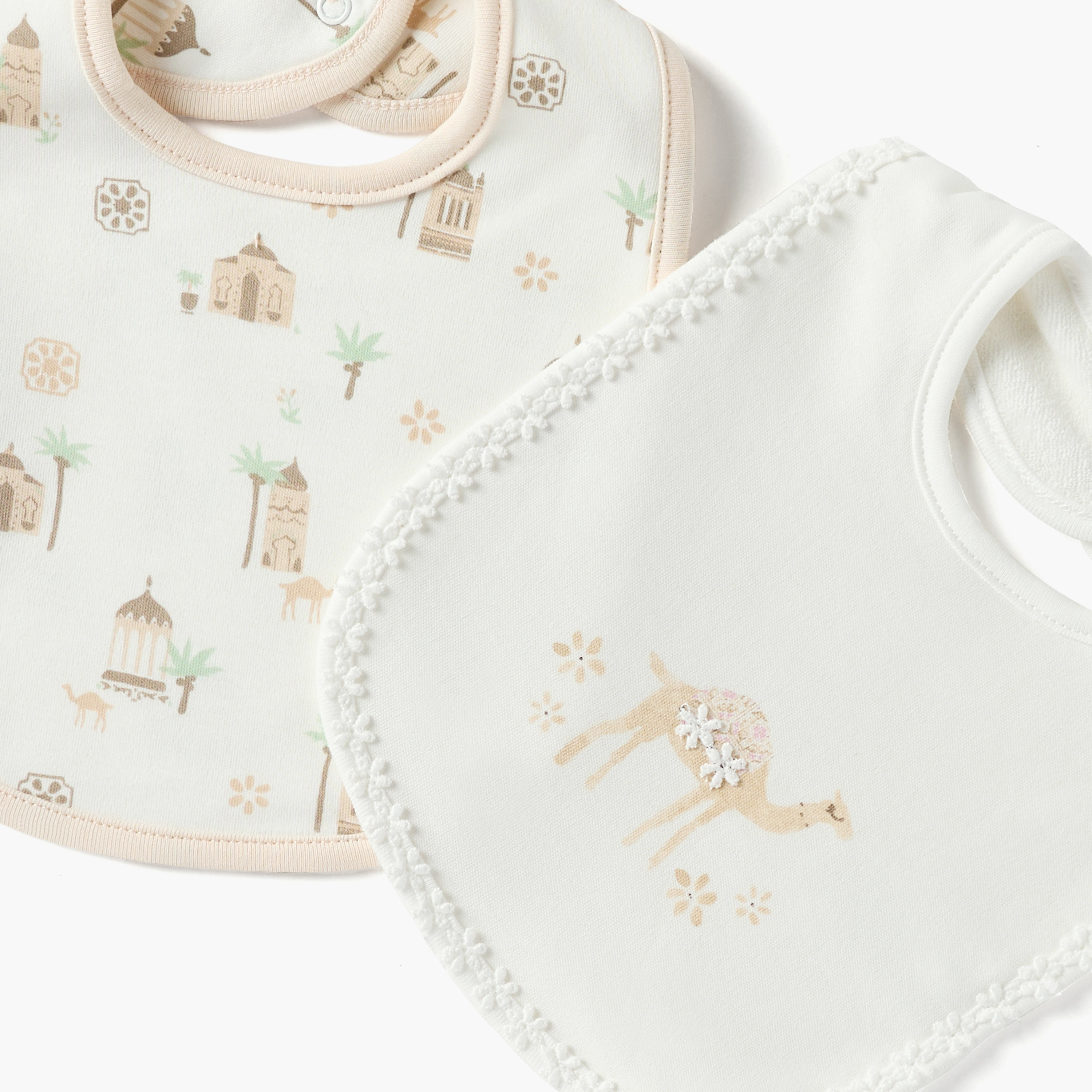 Juniors Printed Bib with Snap Button Closure - Set of 2-baby-feeding-bibs-image-4
