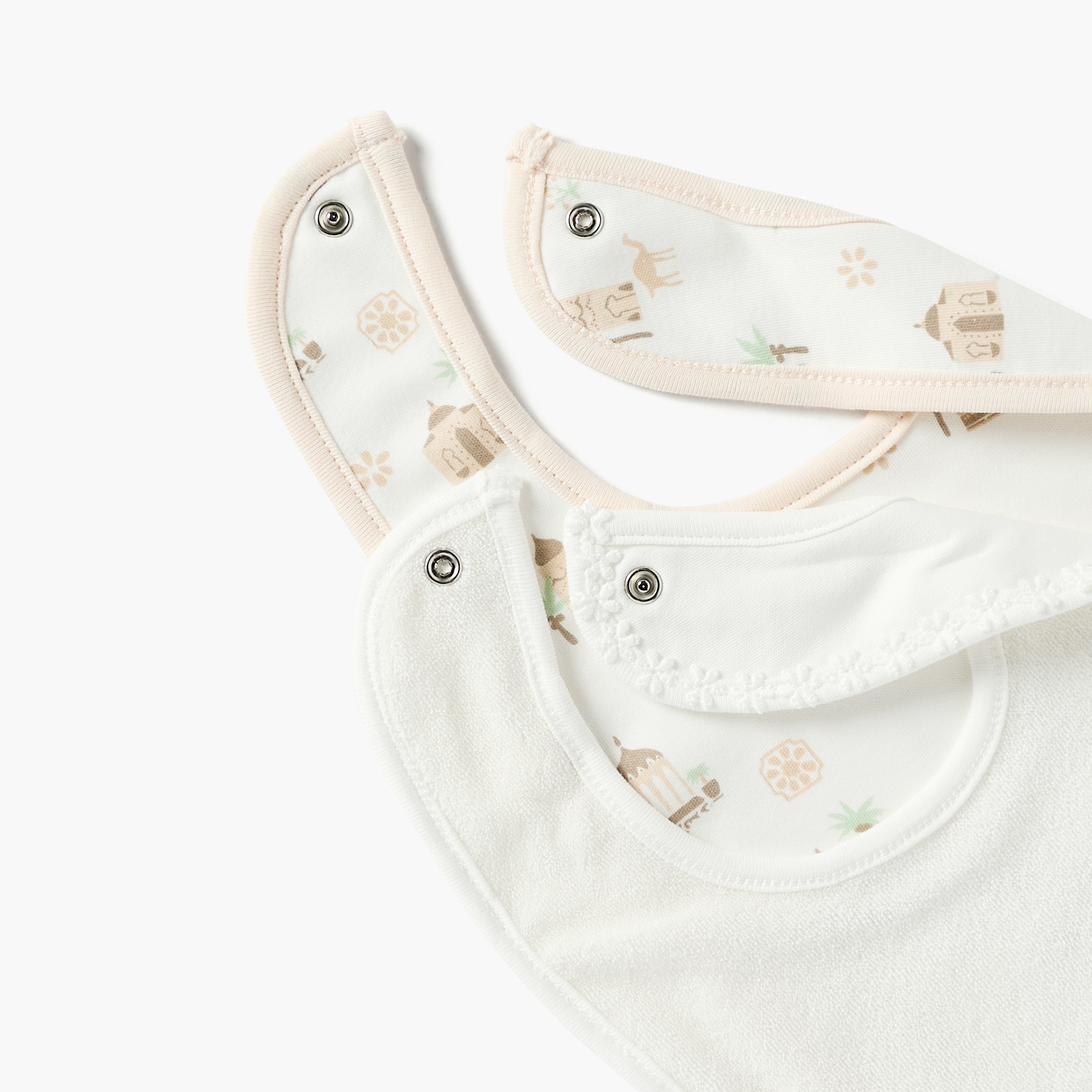 Juniors Printed Bib with Snap Button Closure - Set of 2-baby-feeding-bibs-image-5
