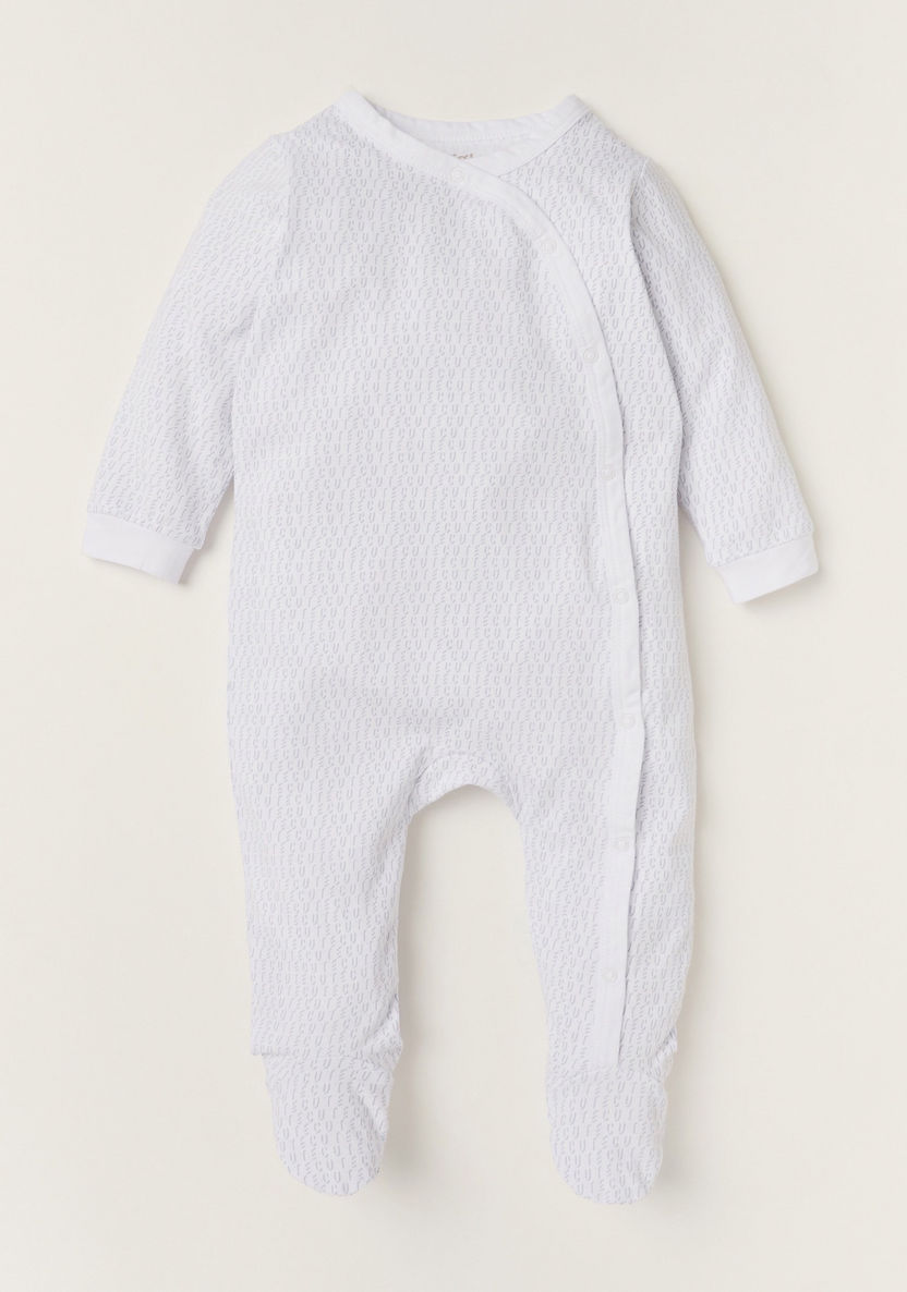 Juniors All-Over Printed Closed Feet Sleepsuit with Long Sleeves-Sleepsuits-image-0