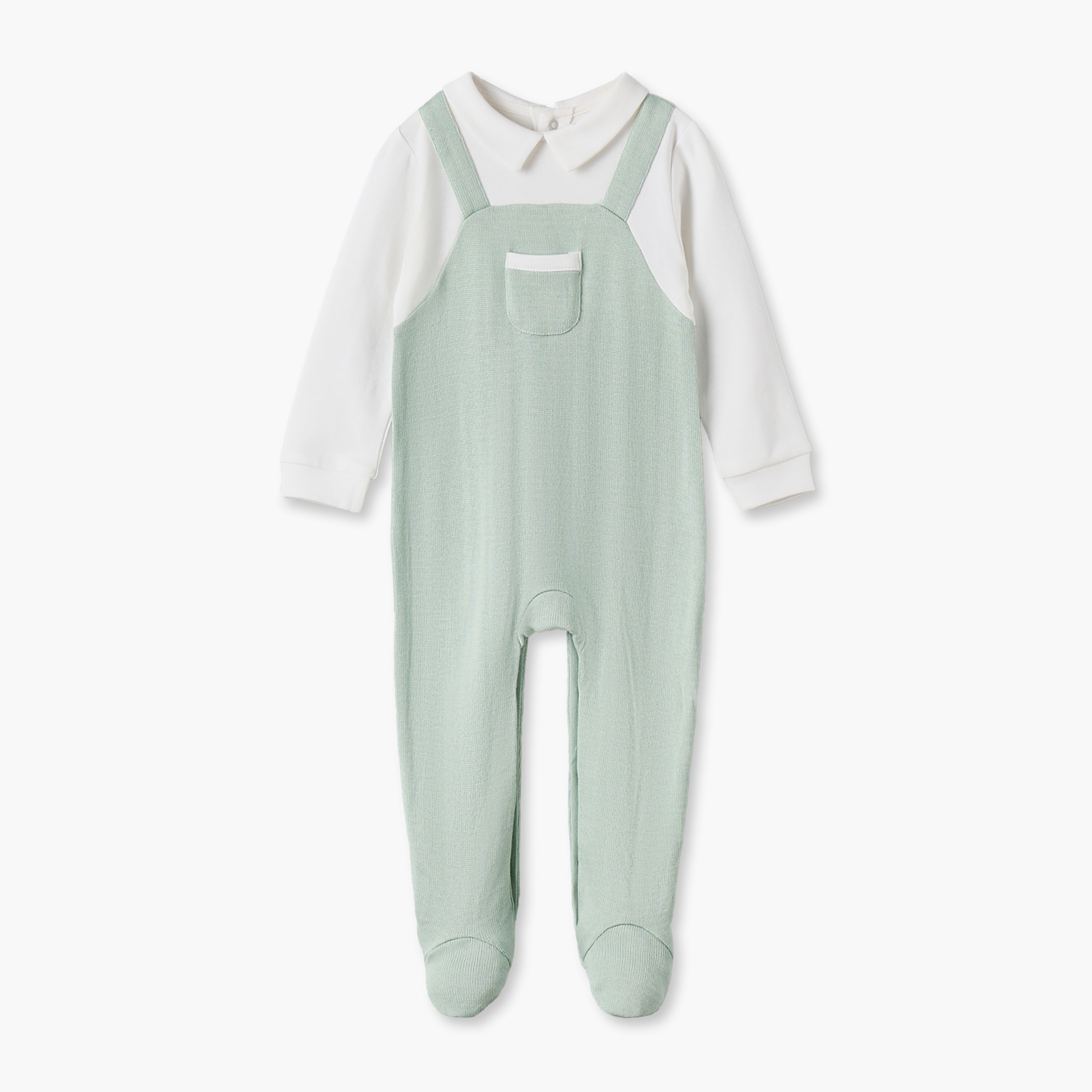 بدلة نوم قطنية بياقة عادية وأكمام طويلة وجيب من جيجلز-baby-boys-clothing-nightwear-sleepsuits-image-1