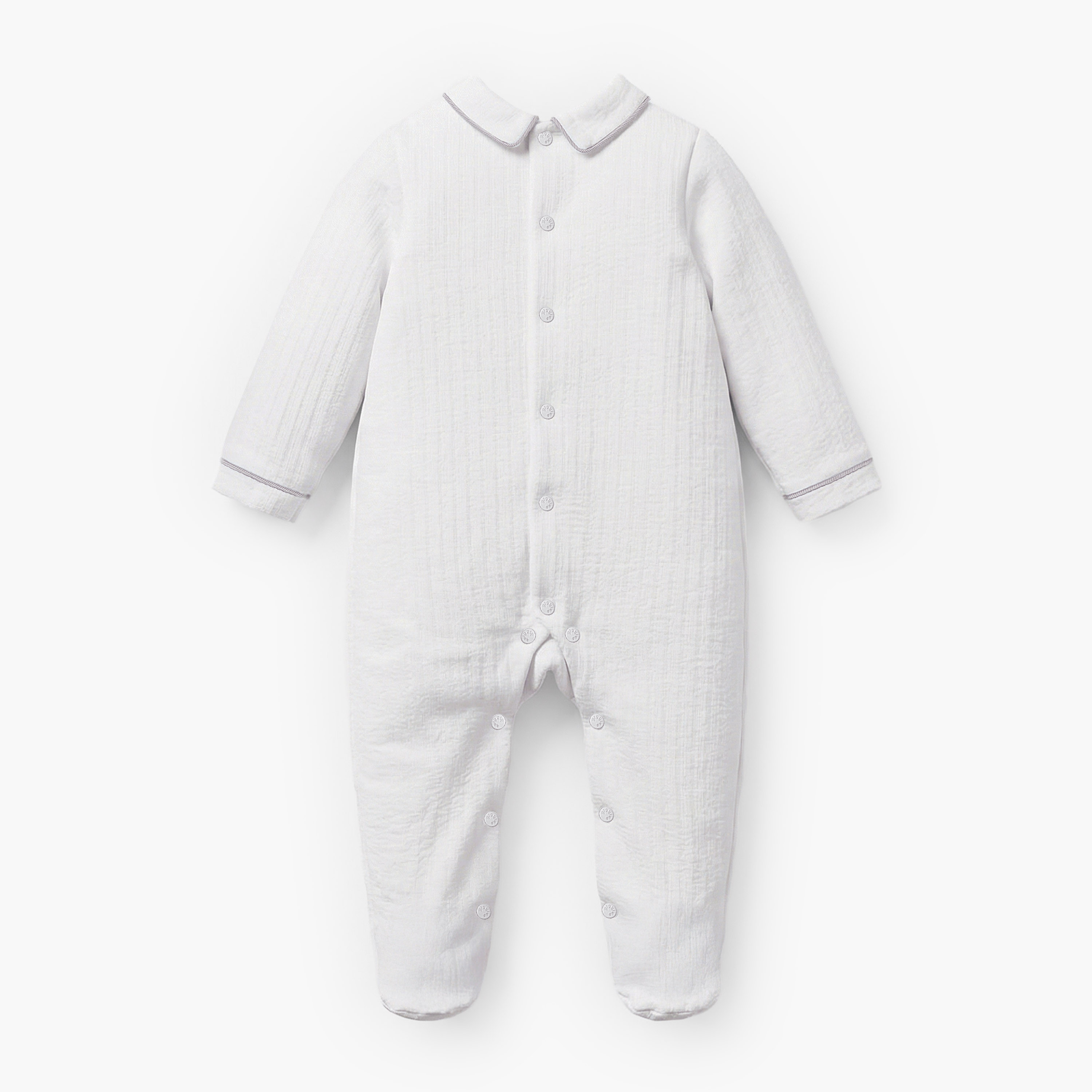 Giggles Cotton Collared Long Sleeves Sleepsuit with Textured Design-baby-boys-clothing-nightwear-sleepsuits-image-2