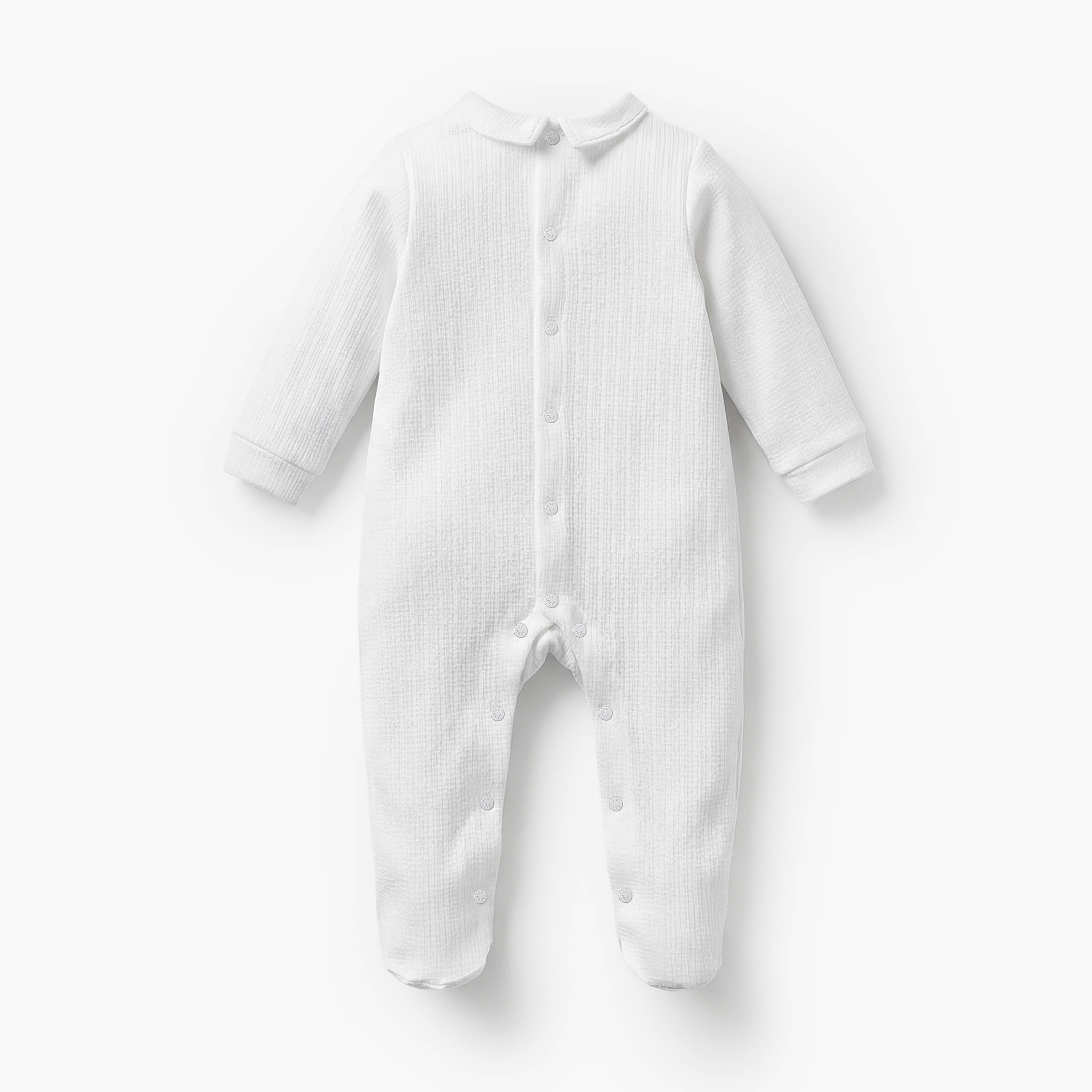 Giggles Cotton Collared Long Sleeves Sleepsuit with Waistcoat-baby-boys-clothing-nightwear-sleepsuits-image-2