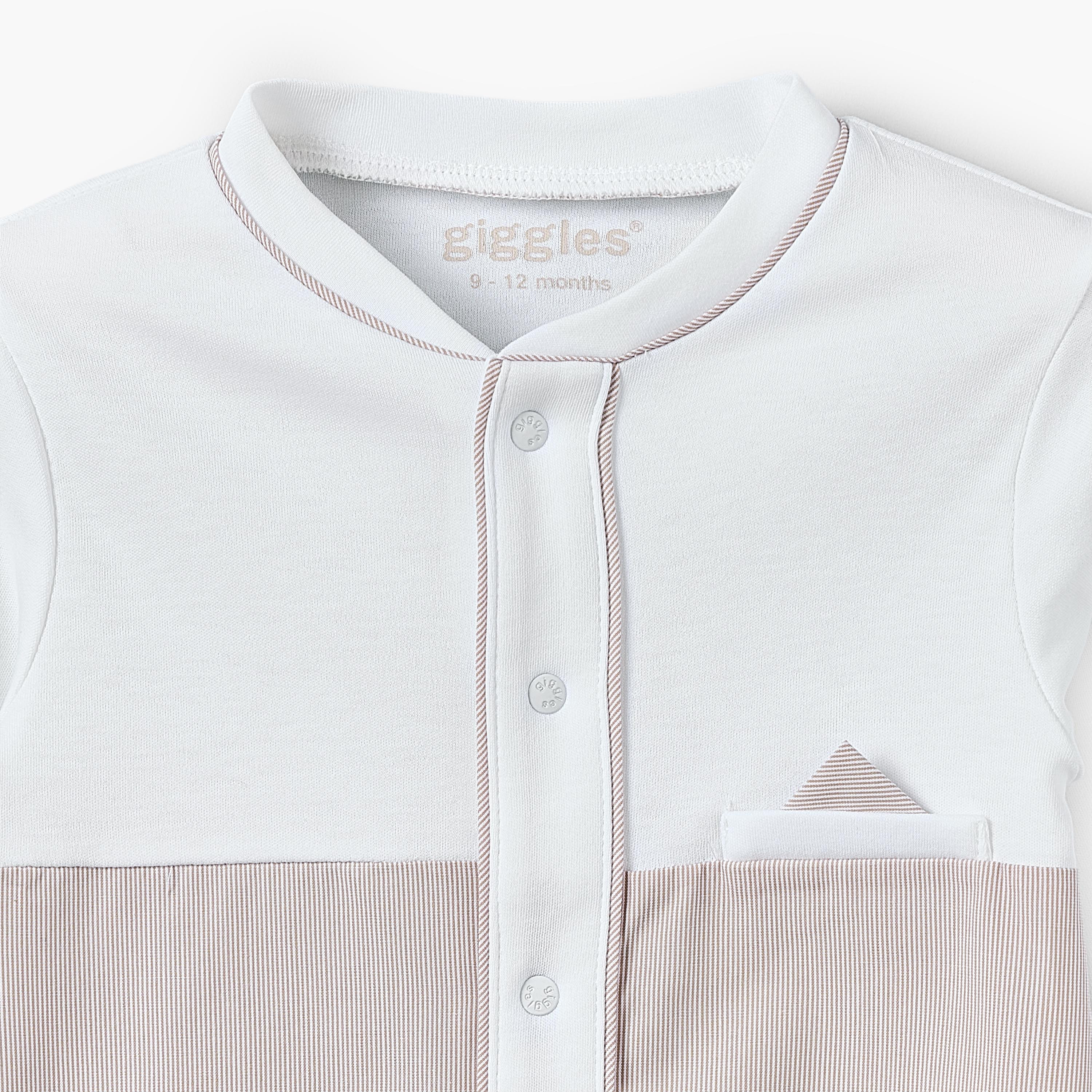 Giggles Cotton Collared Long Sleeves Sleepsuit with Stripes-baby-boys-clothing-nightwear-sleepsuits-image-4