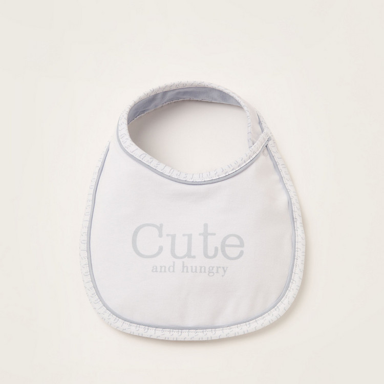 Giggles Printed Bib with Snap Button Closure