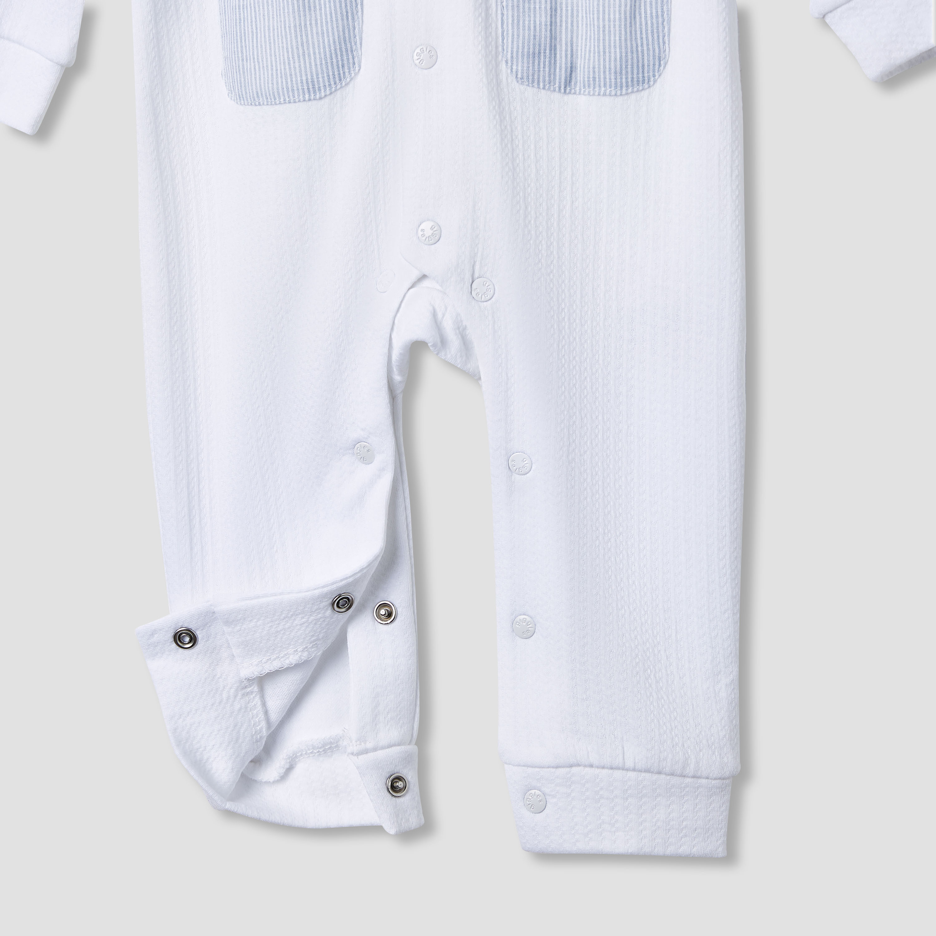 Giggles Ribbed Sailor Collar Sleepsuit with Long Sleeves-baby-boys-clothing-nightwear-sleepsuits-image-4