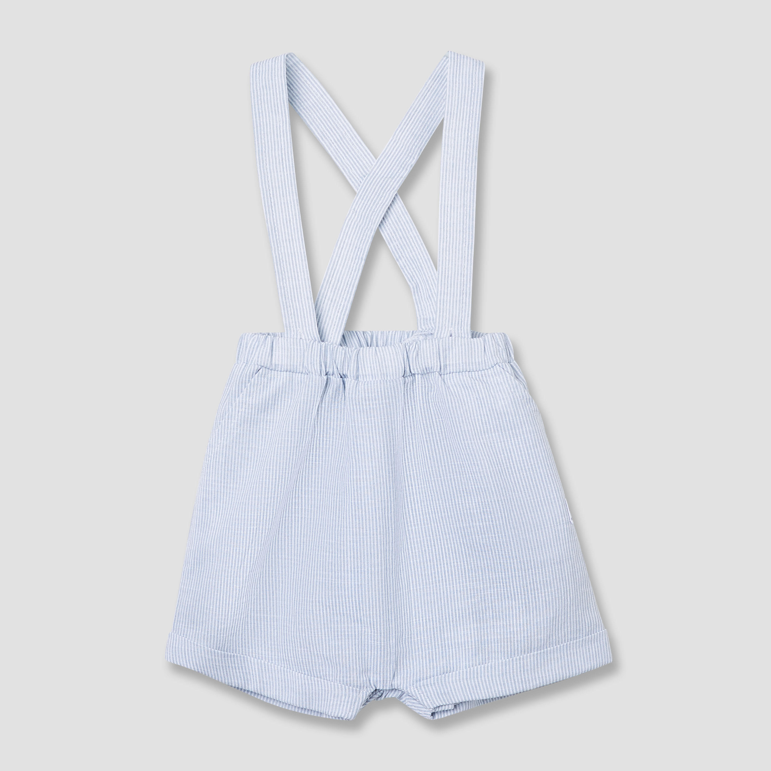 Giggles Striped Dungaree and Polo T-shirt Set-baby-boys-clothing-rompers-image-3