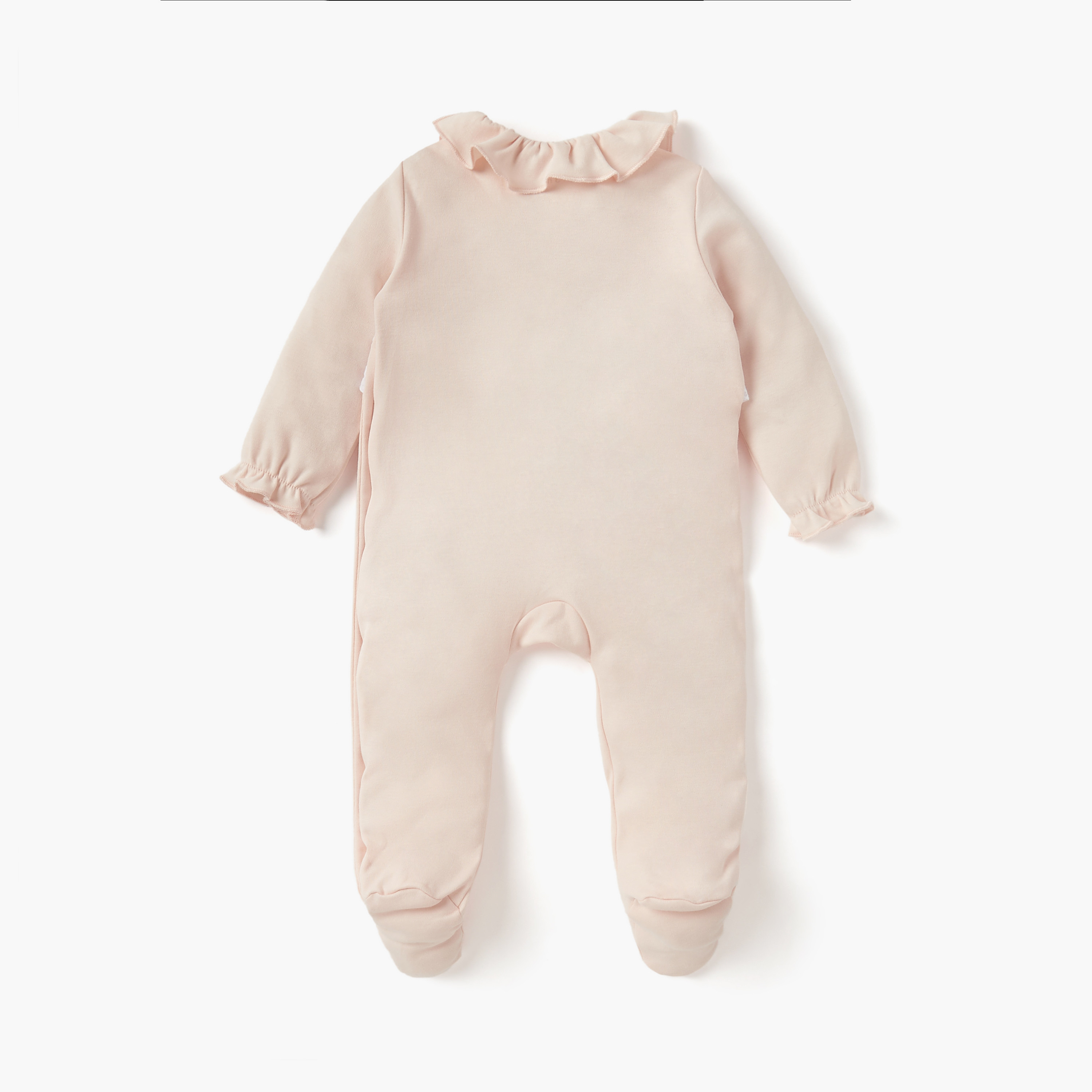 Giggles Panelled Closed Feet Sleepsuit with Long Sleeves-baby-girls-clothing-nightwear-sleepsuits-image-2
