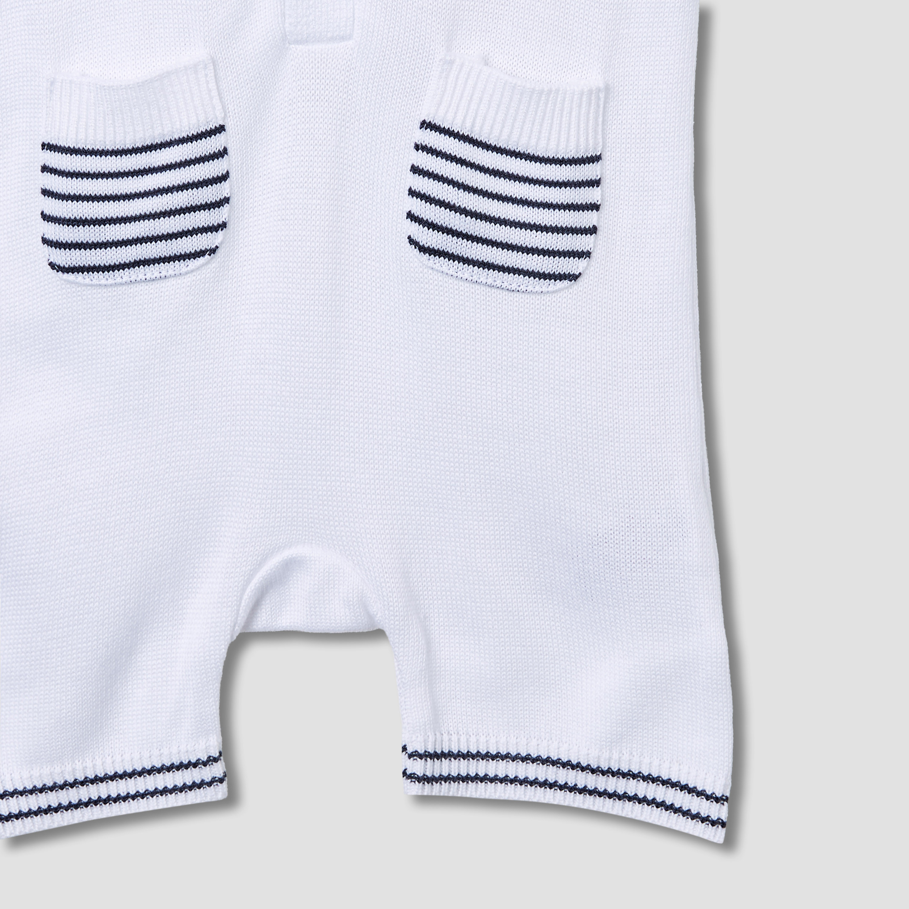 Giggles Striped Romper with Short Sleeves-baby-boys-clothing-rompers-image-4