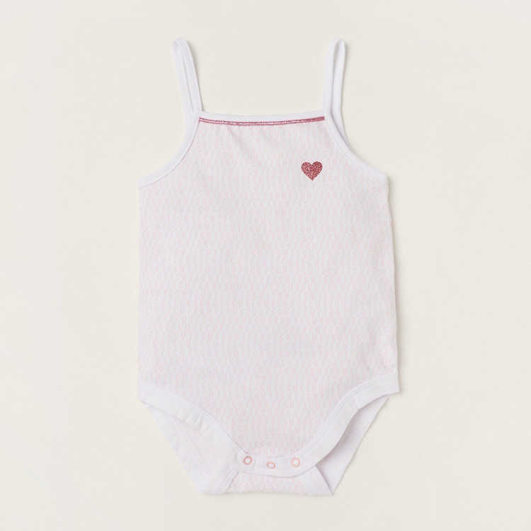 Giggles Printed Bodysuit with Spaghetti Straps
