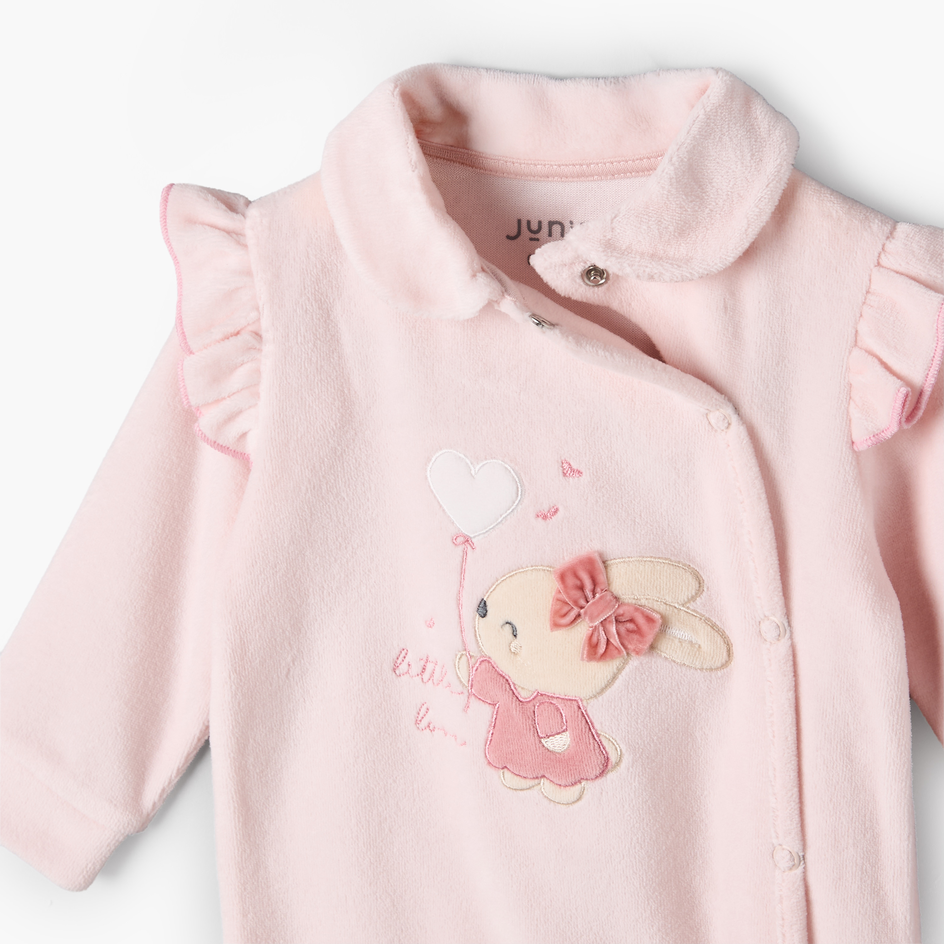 بدلة نوم بياقة وأكمام طويلة بتطريز أرنب من جونيورز-baby-girls-clothing-nightwear-sleepsuits-image-4