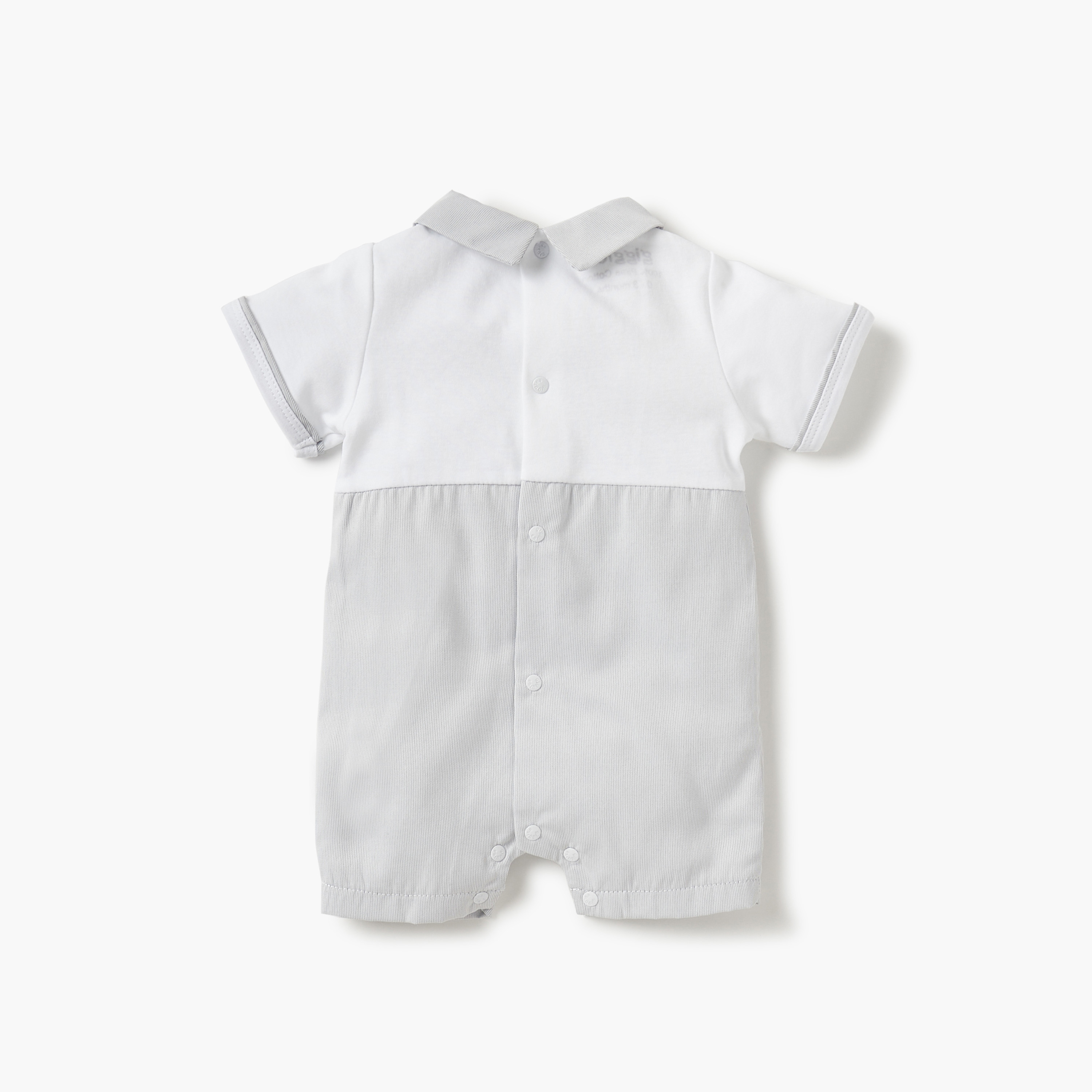 Giggles Textured Romper with Short Sleeves and Collar-baby-boys-clothing-rompers-image-2