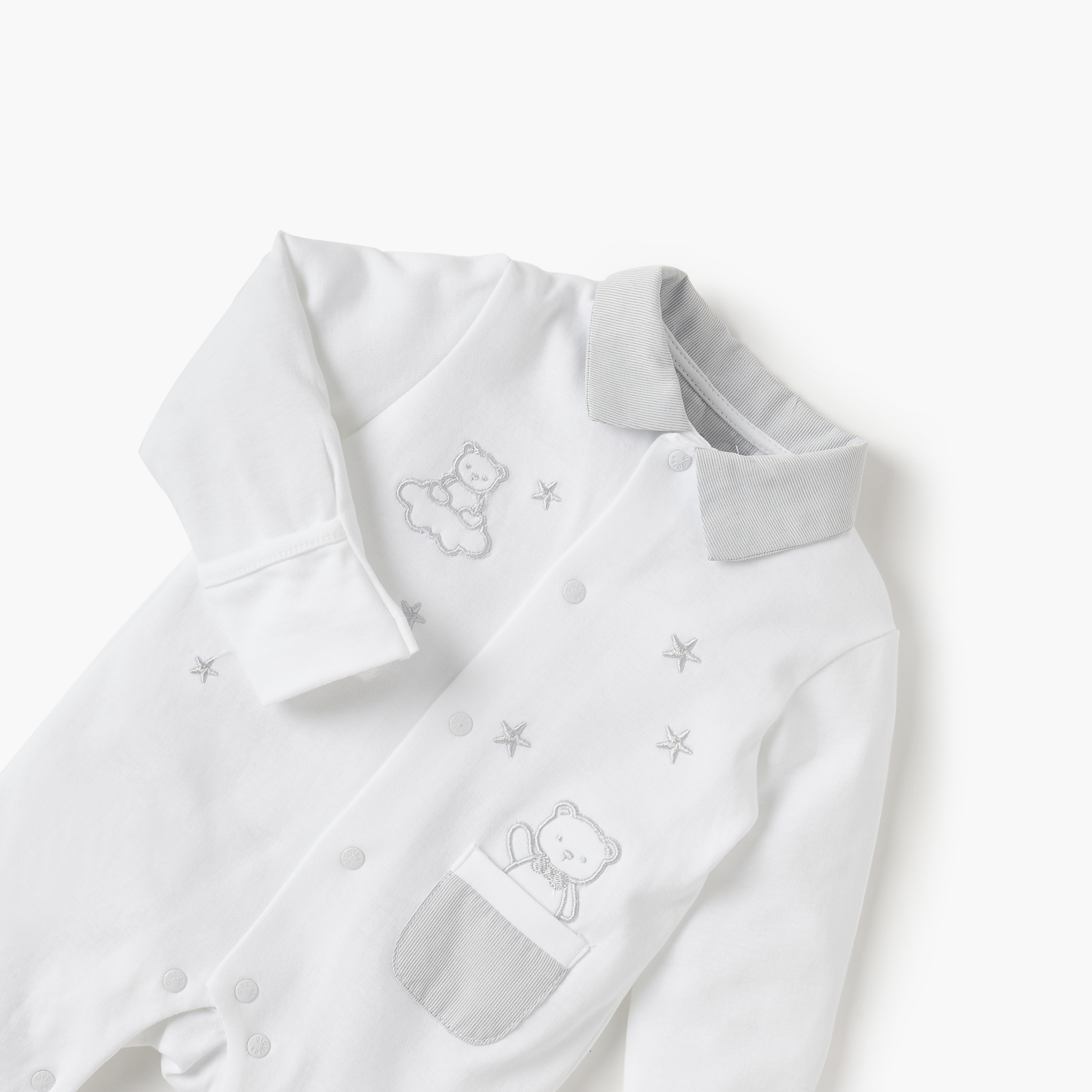 Giggles Applique Detail Closed Foot Sleepsuit with Long Sleeves and Collar-baby-boys-clothing-nightwear-sleepsuits-image-3