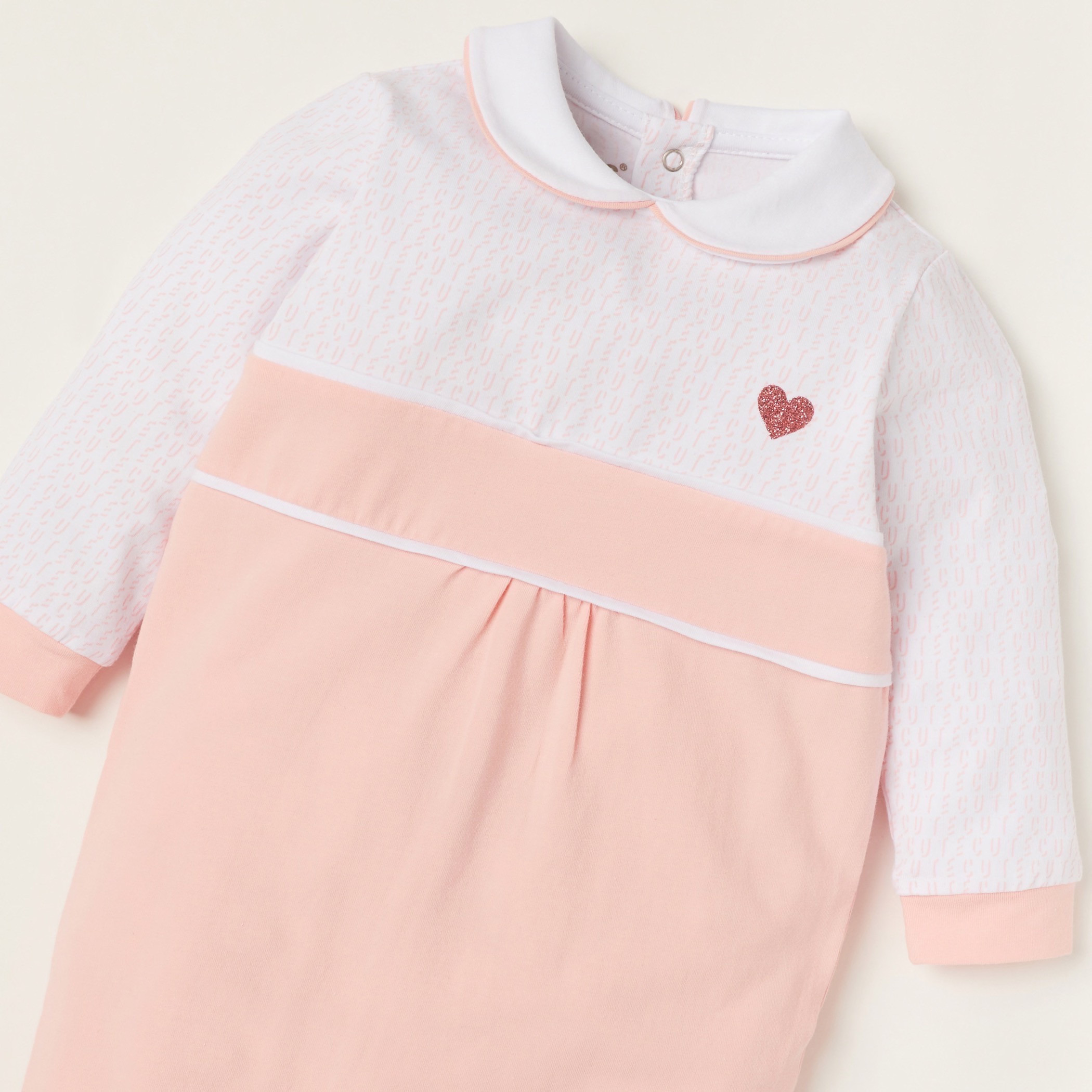 Giggles Printed Closed Feet Sleepsuit with Long Sleeves-baby-girls-clothing-nightwear-sleepsuits-image-2