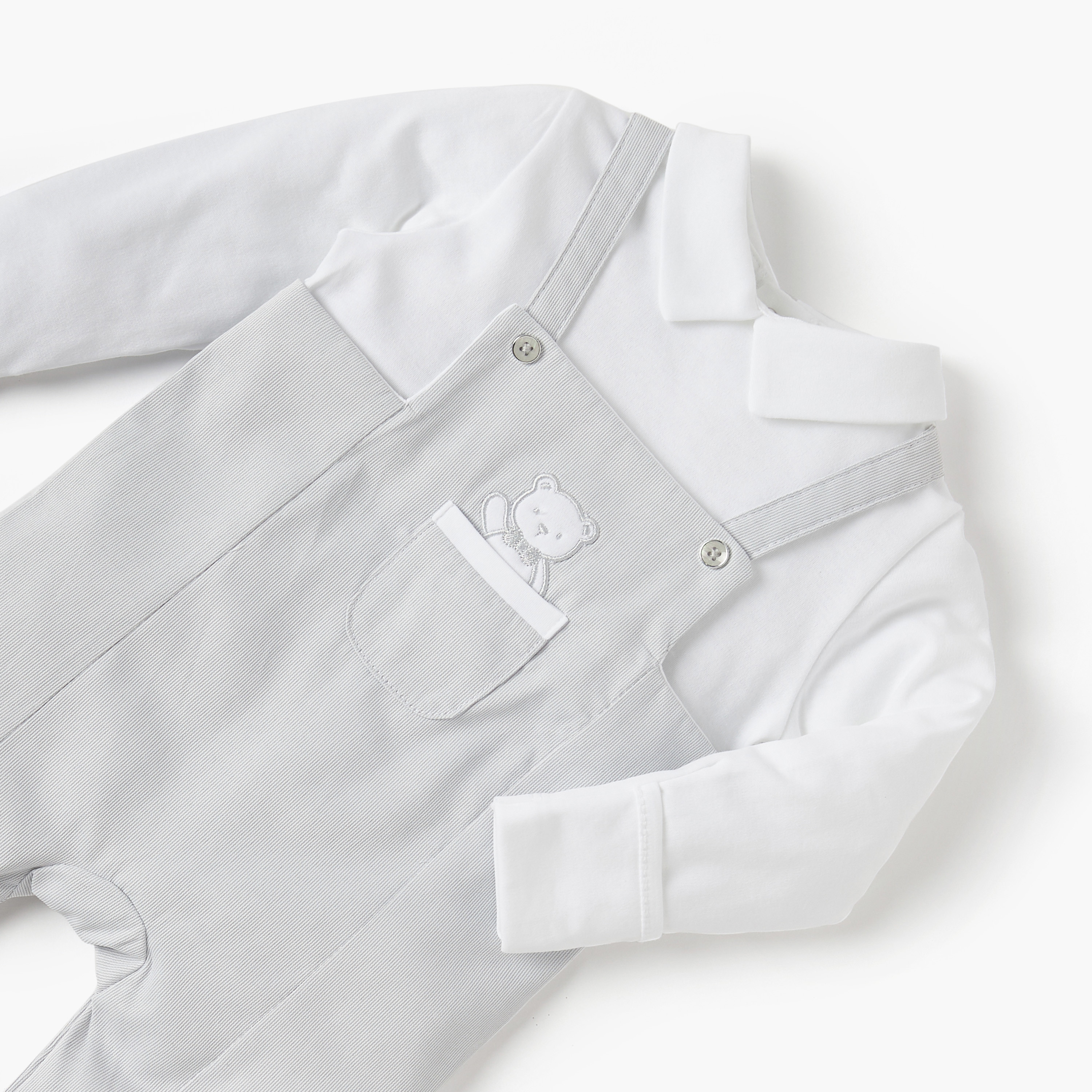 Giggles Applique Detail Closed Foot Sleepsuit with Long Sleeves and Collar-baby-boys-clothing-nightwear-sleepsuits-image-3
