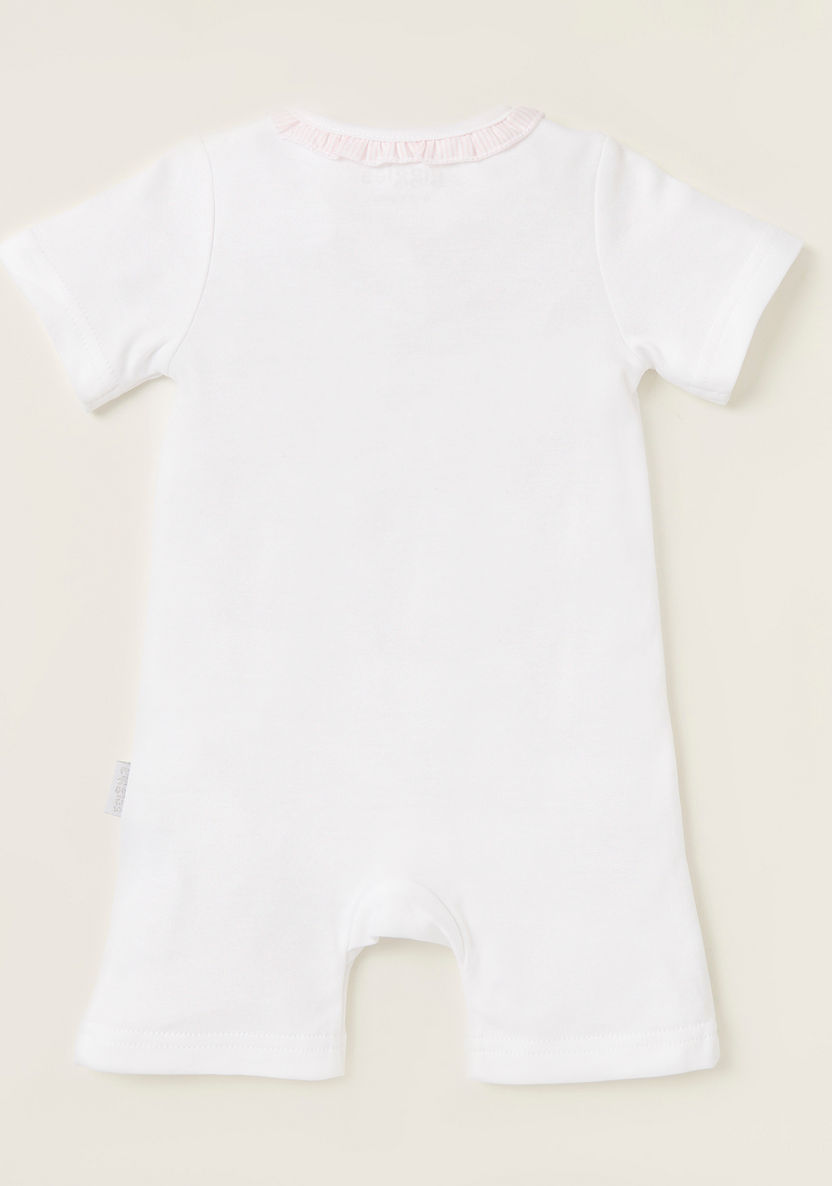 Giggles Embroidered Detail Romper with Round Neck and Short Sleeves-Rompers%2C Dungarees and Jumpsuits-image-3