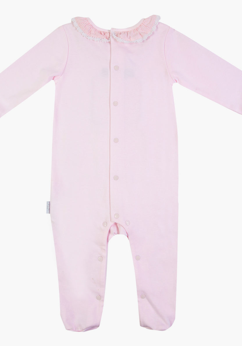 Giggles Applique Detailed Closed Feet Sleepsuit with Long Sleeves-Sleepsuits-image-1