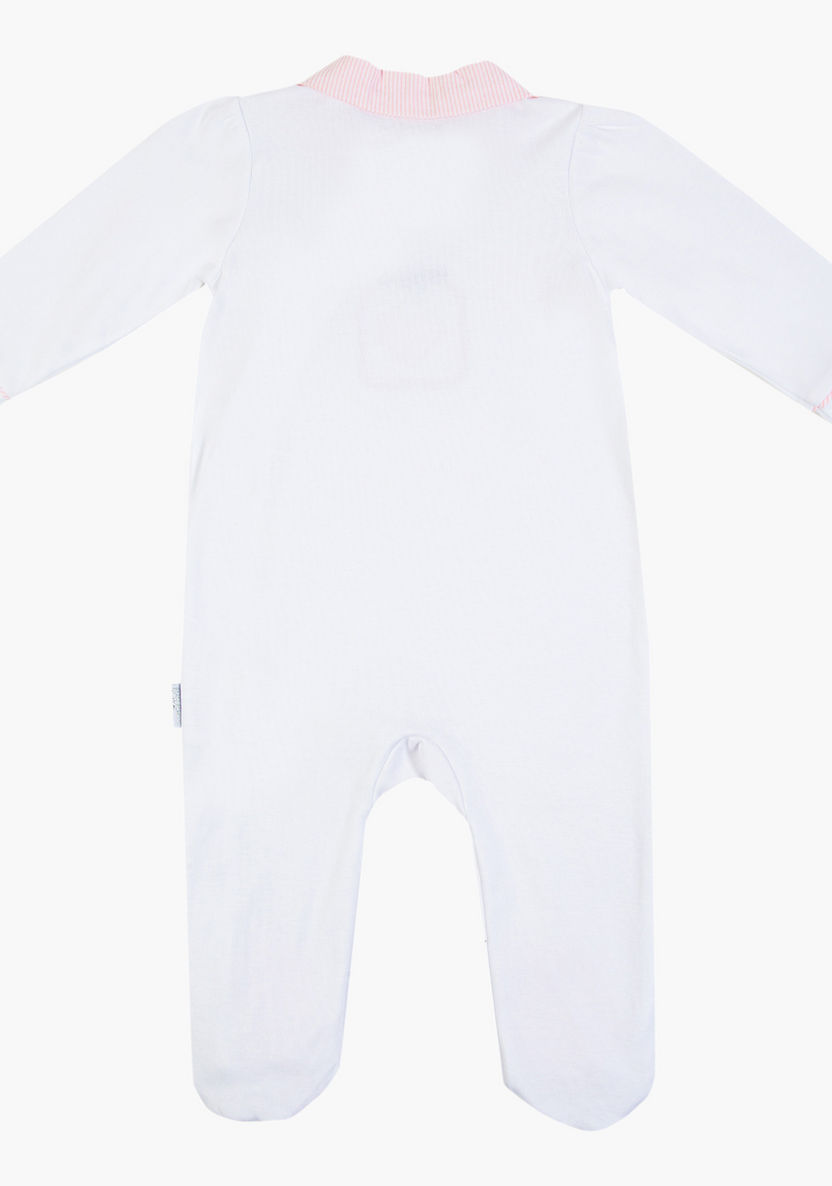 Giggles Textured Sleepsuit with Long Sleeves and Collar-Sleepsuits-image-1