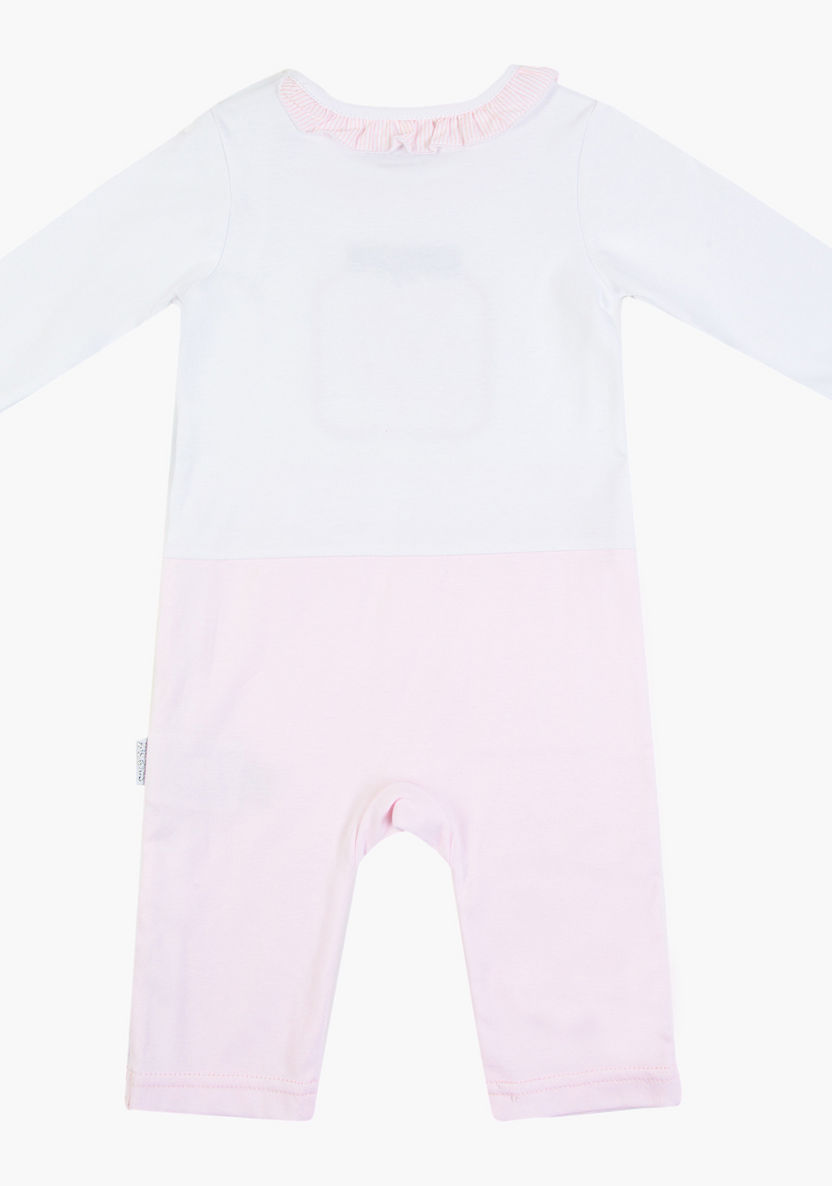 Giggles Textured Sleepsuit with Long Sleeves and Ruffle Detail-Sleepsuits-image-1