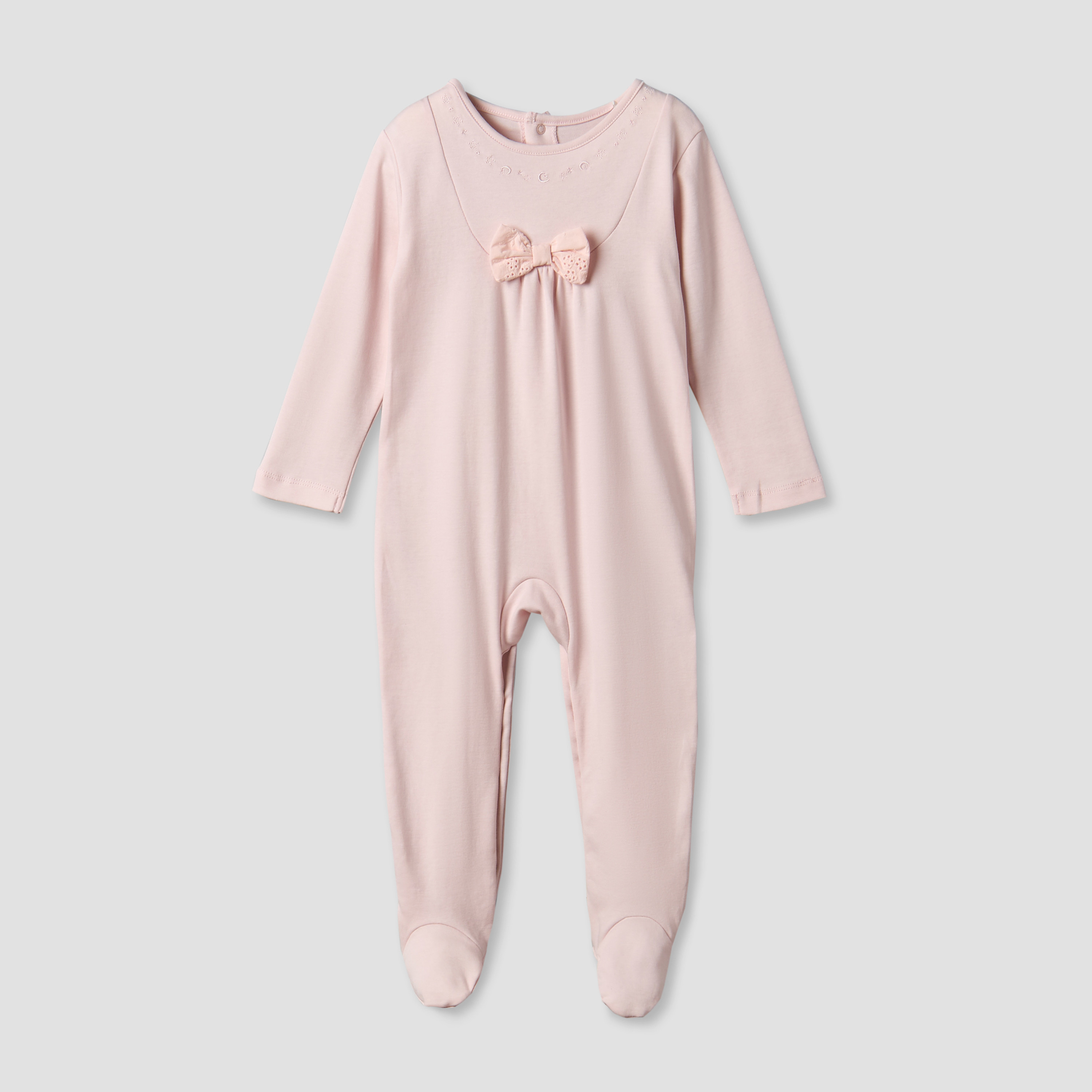 Giggles Cotton Round Neck Long Sleeve Sleepsuit with Snap Button Closure-baby-girls-clothing-nightwear-sleepsuits-image-2
