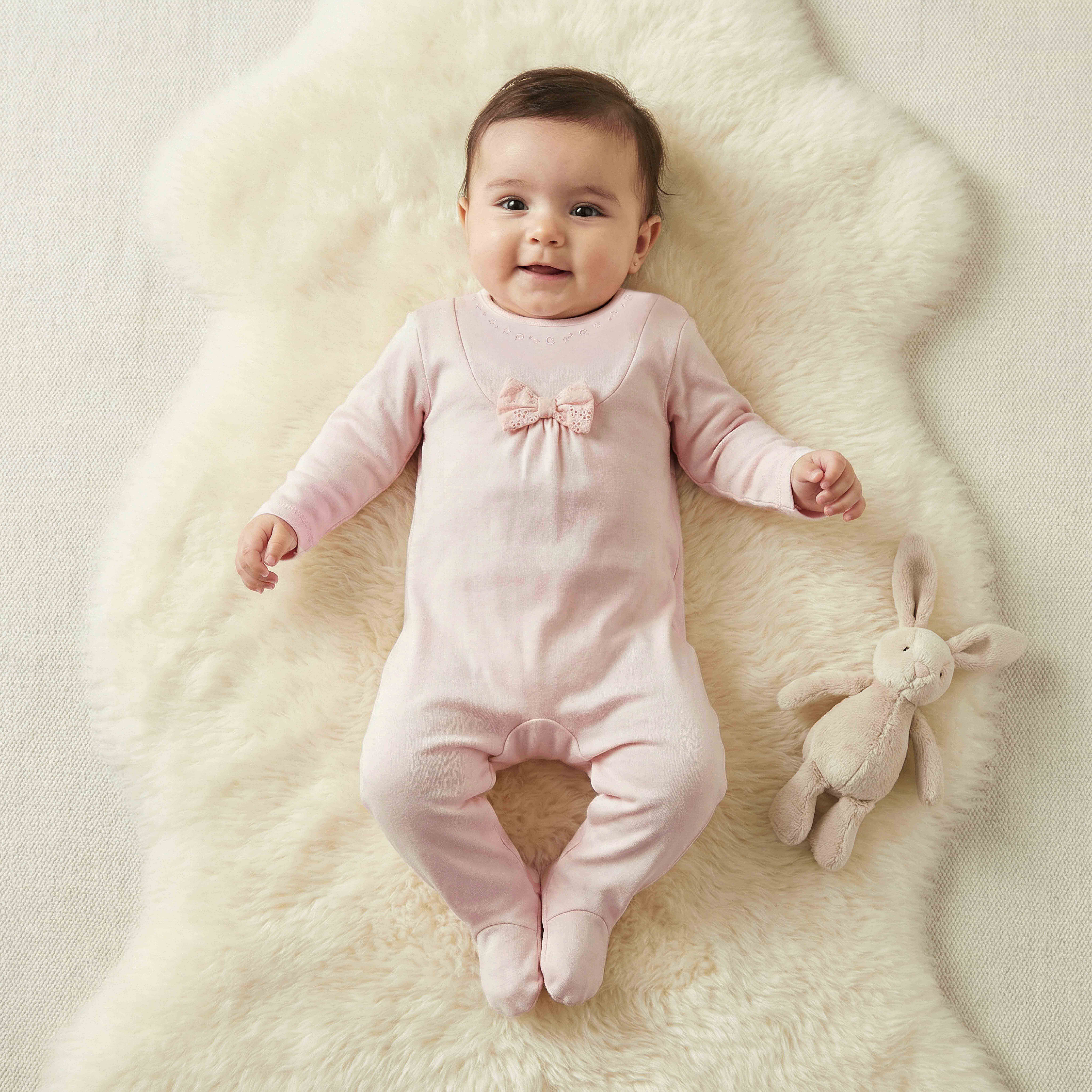 Giggles Cotton Round Neck Long Sleeve Sleepsuit with Snap Button Closure-baby-girls-clothing-nightwear-sleepsuits-image-1