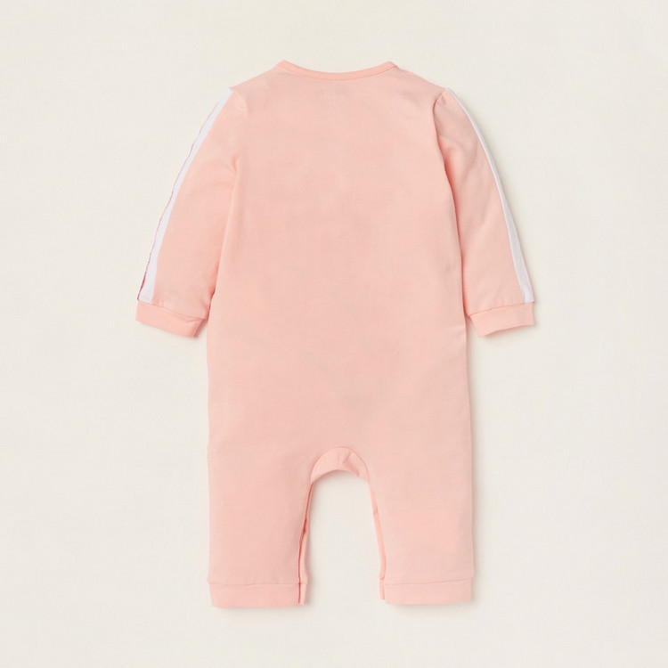 Giggles Round Neck Sleepsuit with Long Sleeves and Button Closure