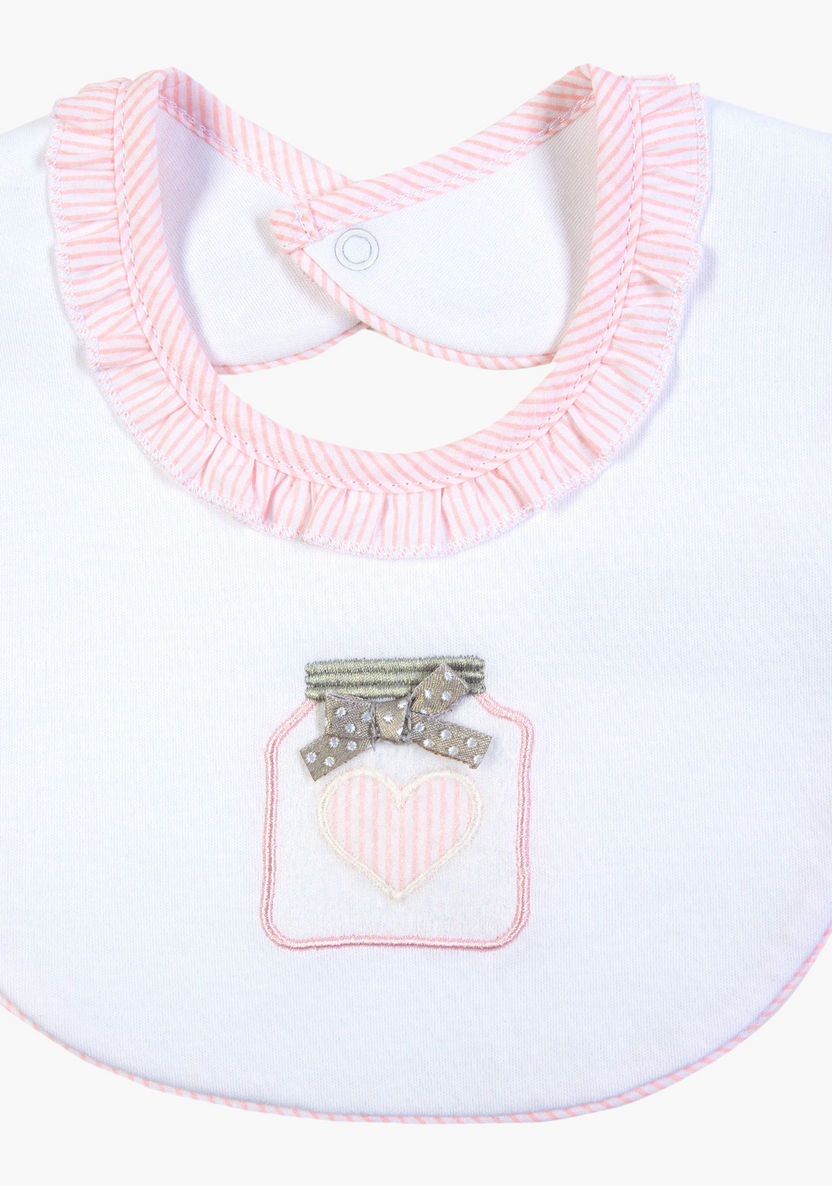 Giggles Embroidered Detail Bib with Press Button Closure-Bibs and Burp Cloths-image-0