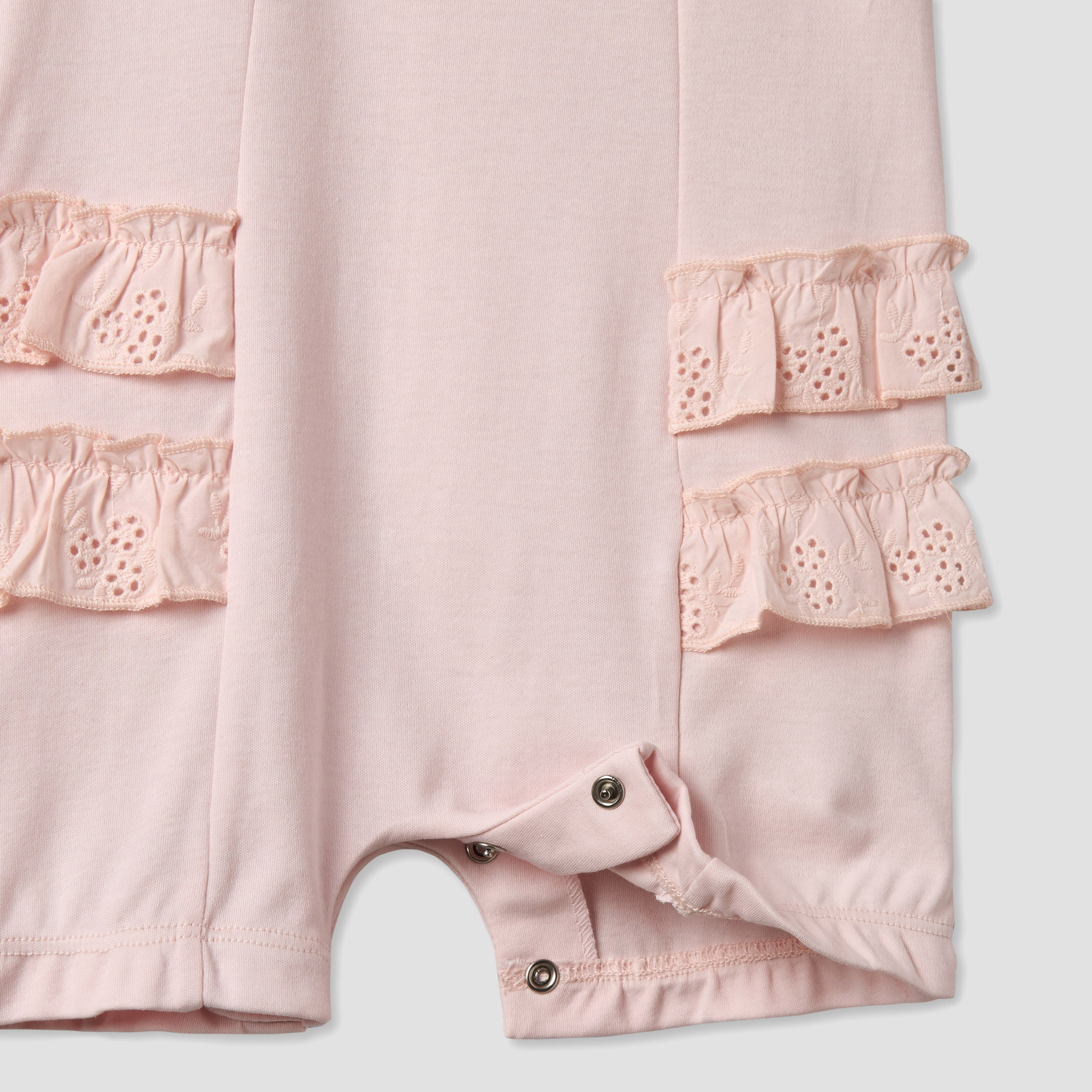 Giggles Round Neck Short Sleeves Romper with Embroidered Ruffles-baby-girls-clothing-rompers-image-5