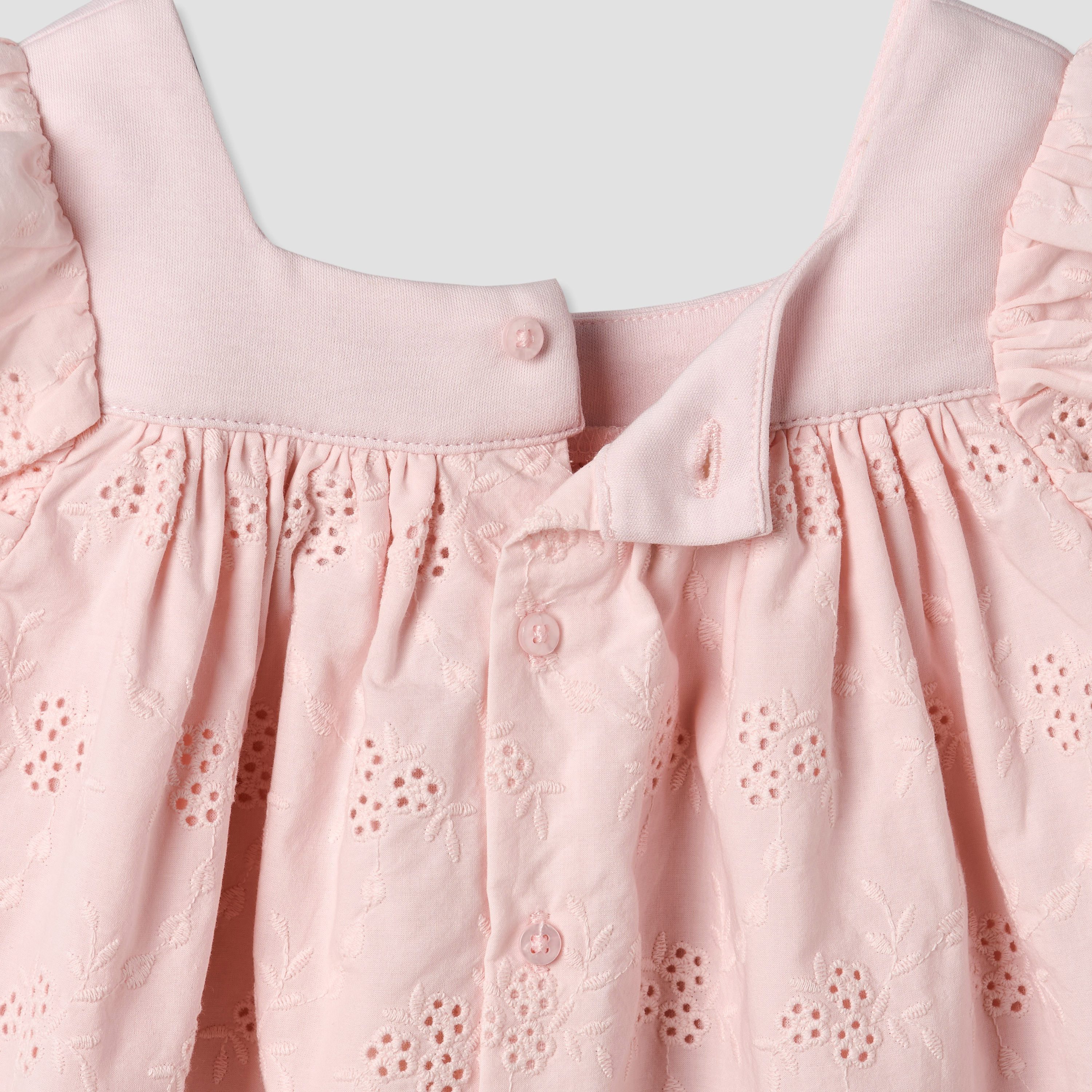 Giggles Square Neck Short Sleeve Dress with Embroidery-baby-girls-clothing-dressesandjumpsuits-image-6