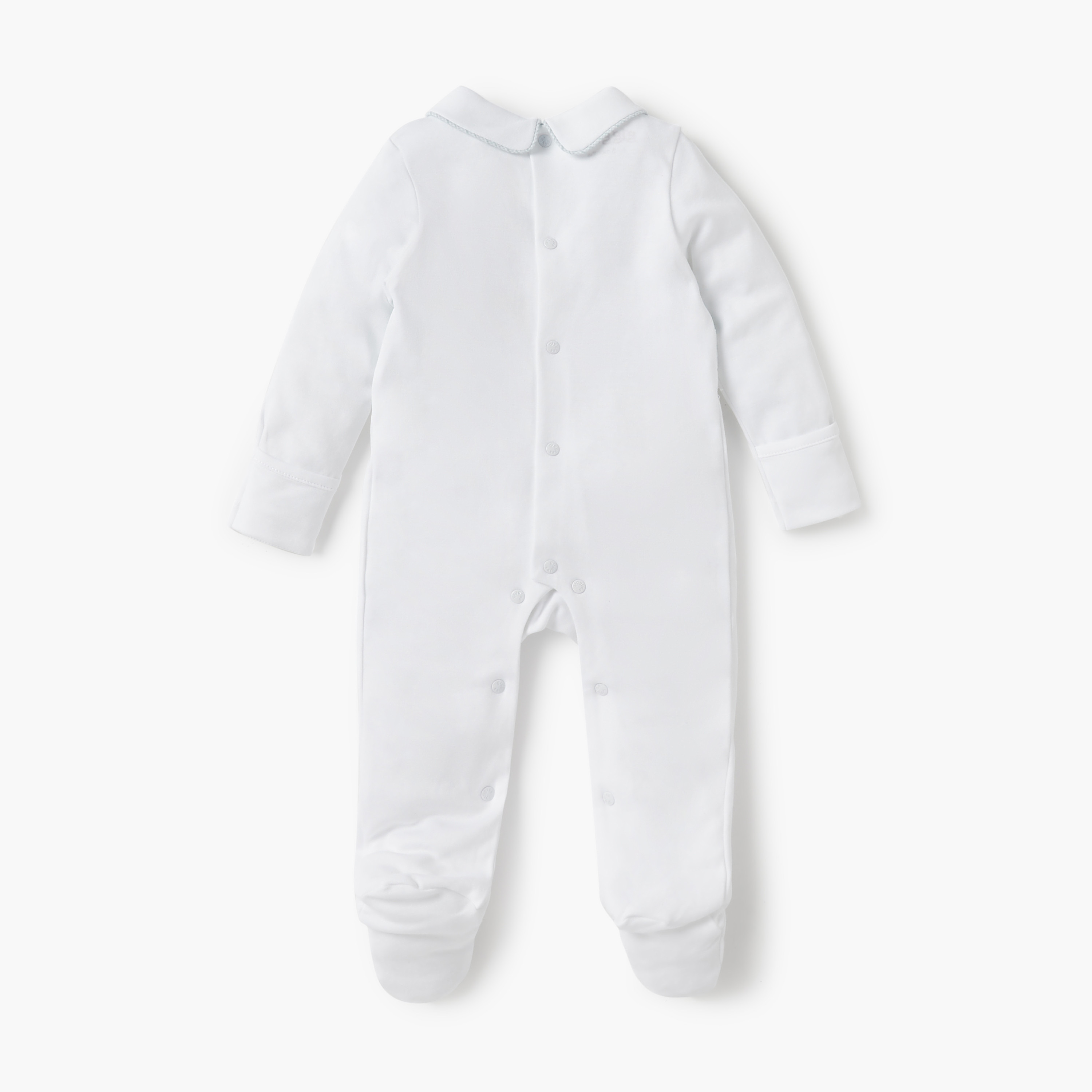 Giggles Panelled Closed Feet Sleepsuit with Collar and Long Sleeves-baby-boys-clothing-nightwear-sleepsuits-image-2