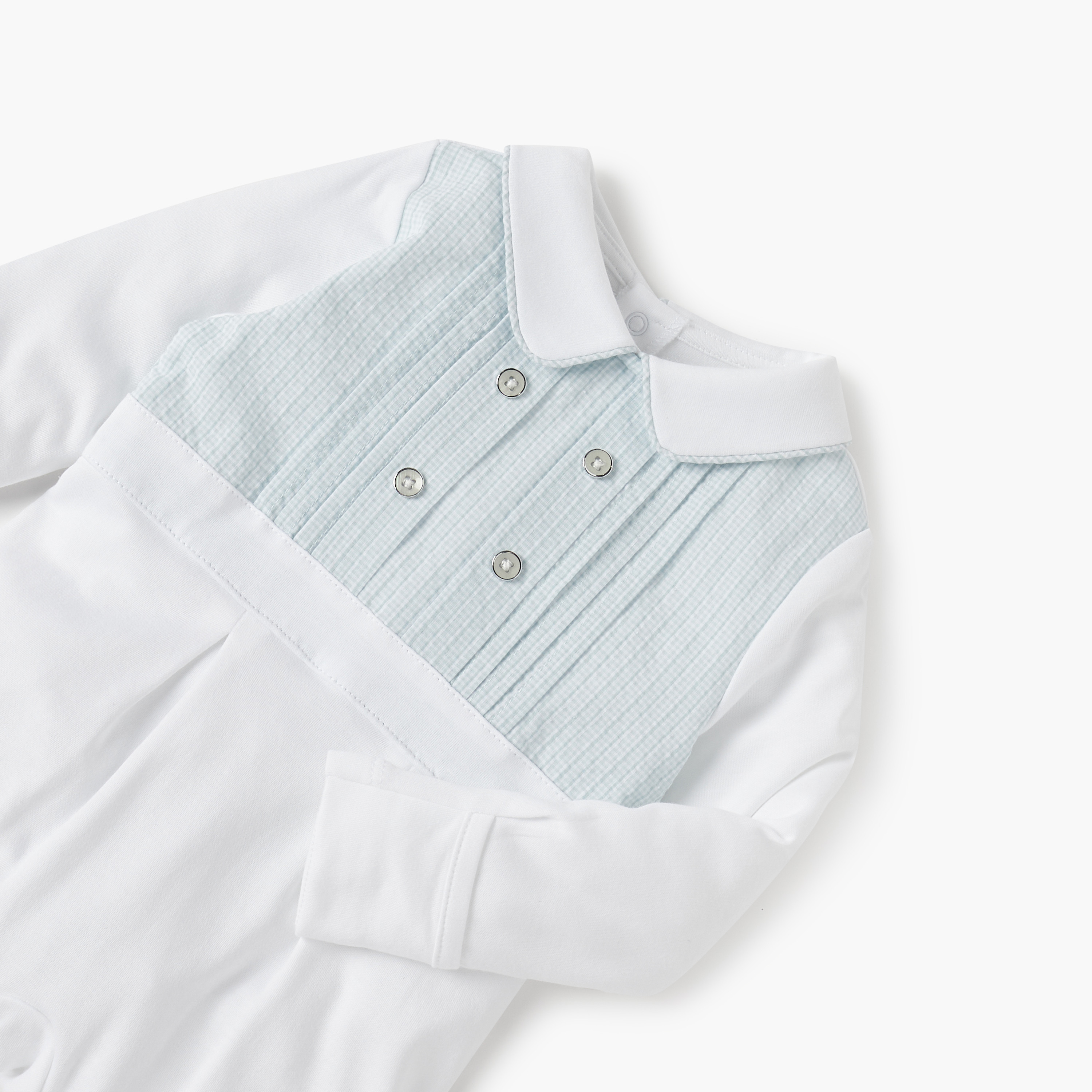 Giggles Panelled Closed Feet Sleepsuit with Collar and Long Sleeves-baby-boys-clothing-nightwear-sleepsuits-image-3