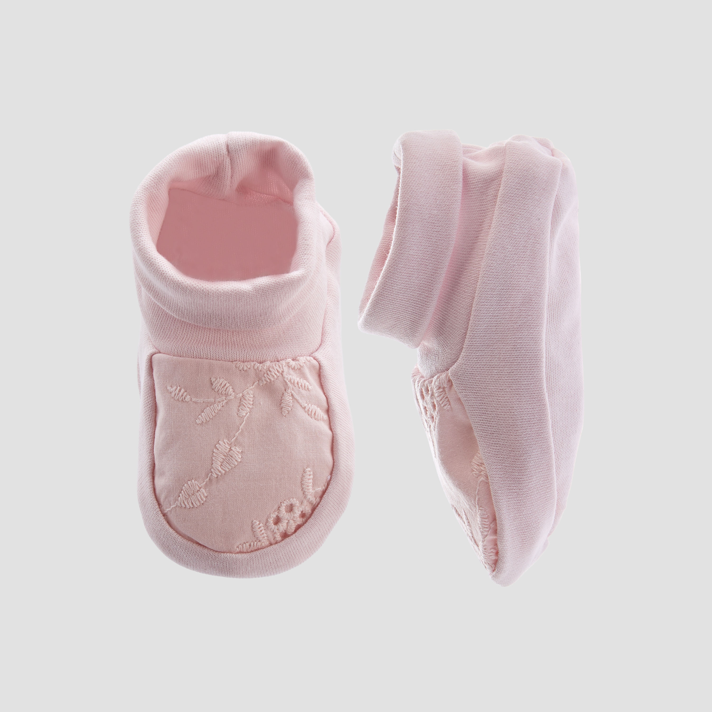 Giggles Booties with Embroidered Design-baby-girls-shoes-booties-image-1