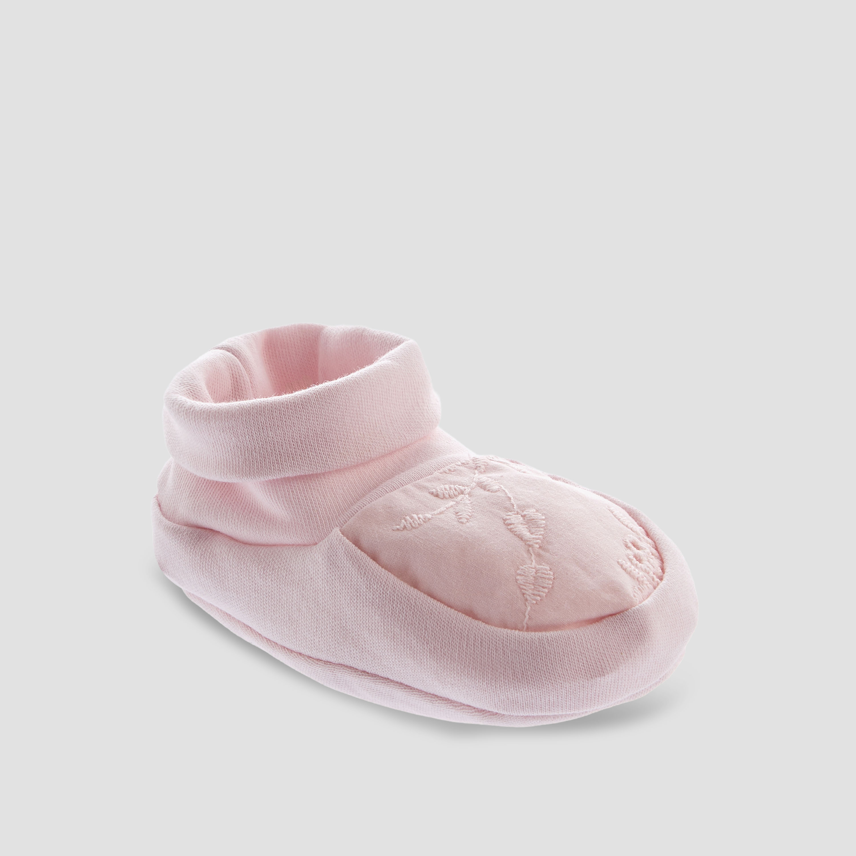 Giggles Booties with Embroidered Design-baby-girls-shoes-booties-image-2