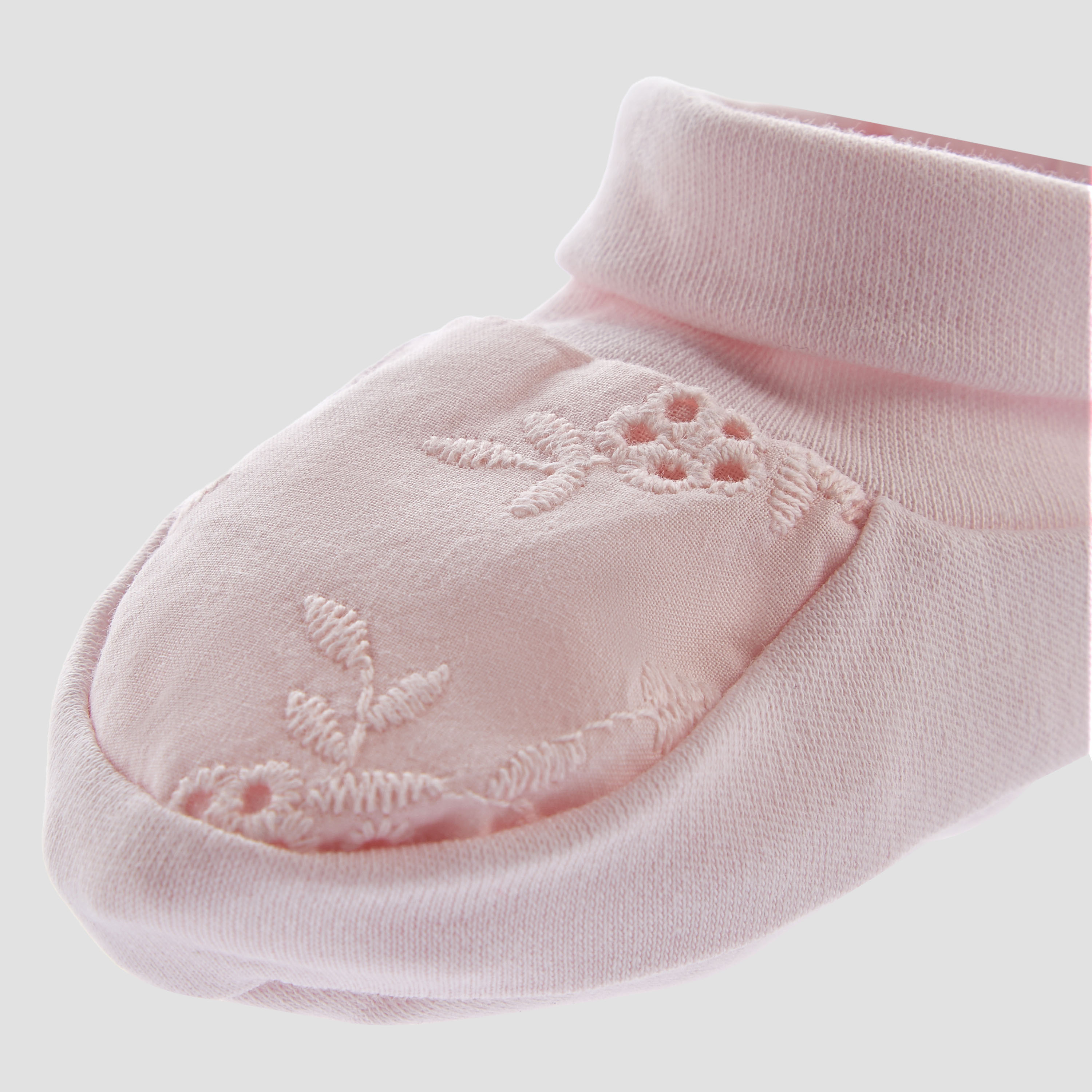 Giggles Booties with Embroidered Design-baby-girls-shoes-booties-image-4