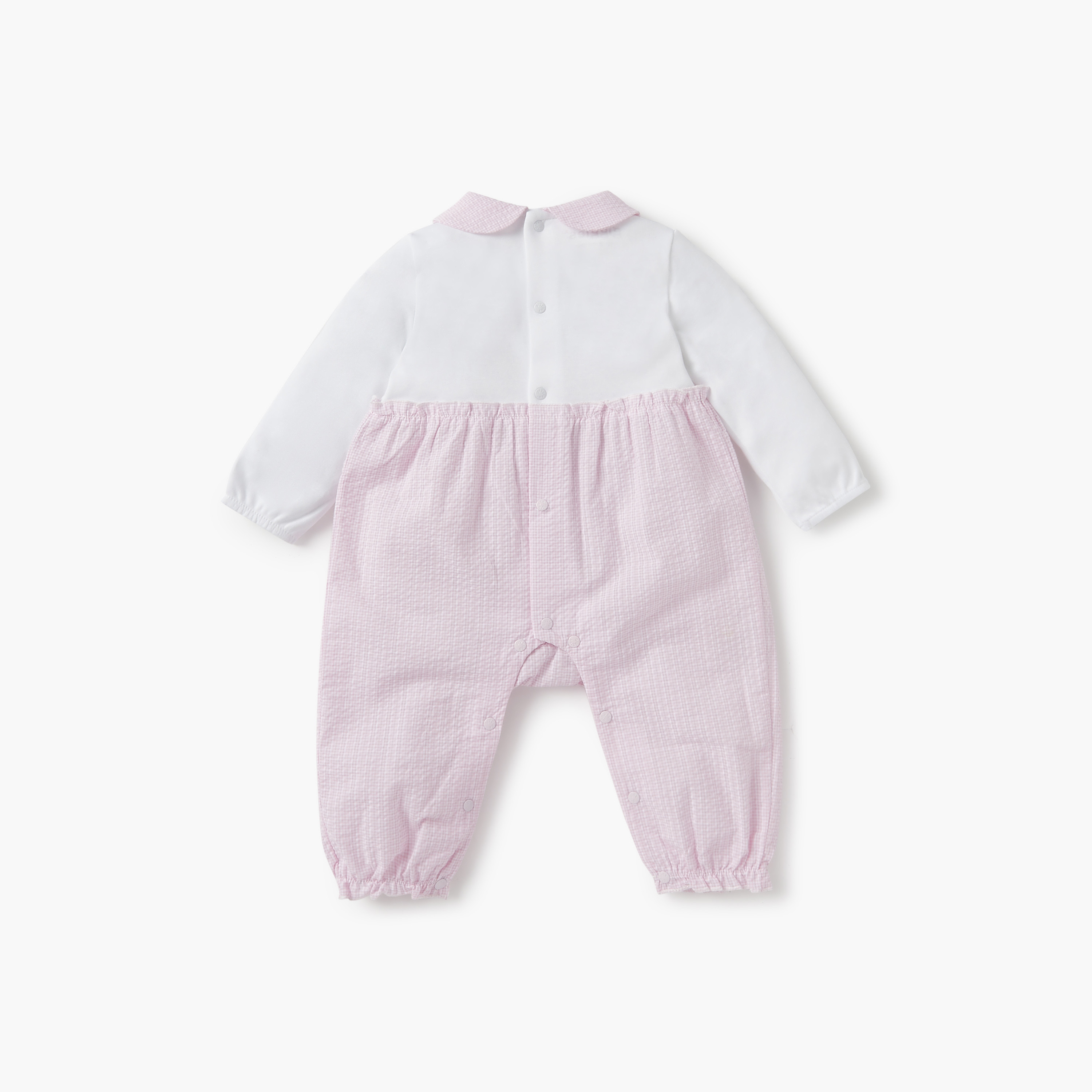 Giggles Bow Accent Sleepsuit with Collar and Long Sleeves-baby-girls-clothing-nightwear-sleepsuits-image-2